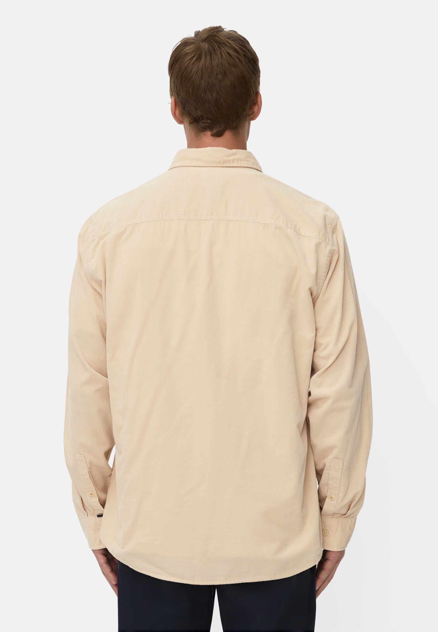 Men Long-sleeved shirt with patch pockets Oats worn back