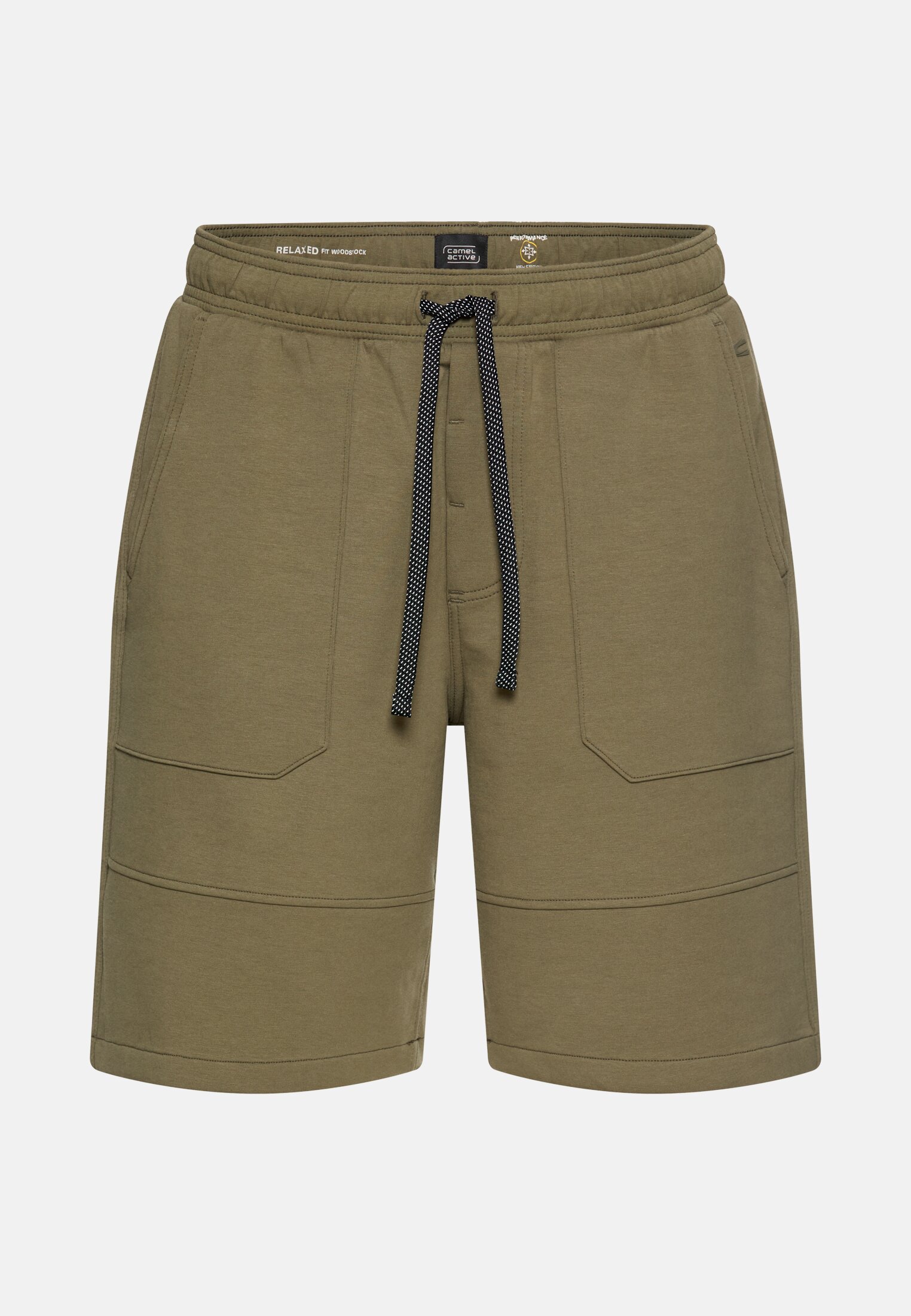 Men fleXXXactive® Bermuda shorts with drawstring Olive Green frontal front