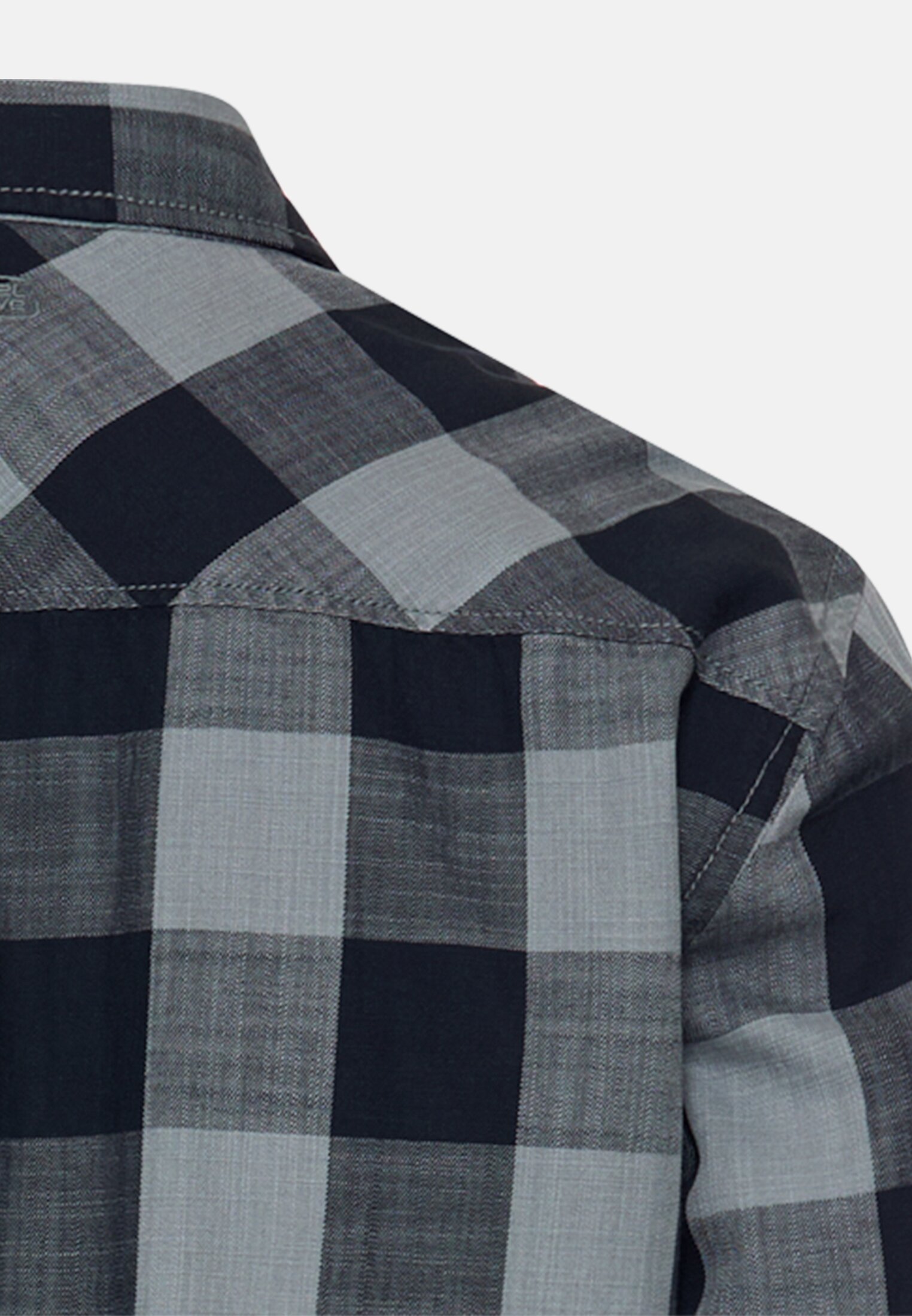 Heren Geruit overhemd van puur katoen Stormblauw achter dichtbij