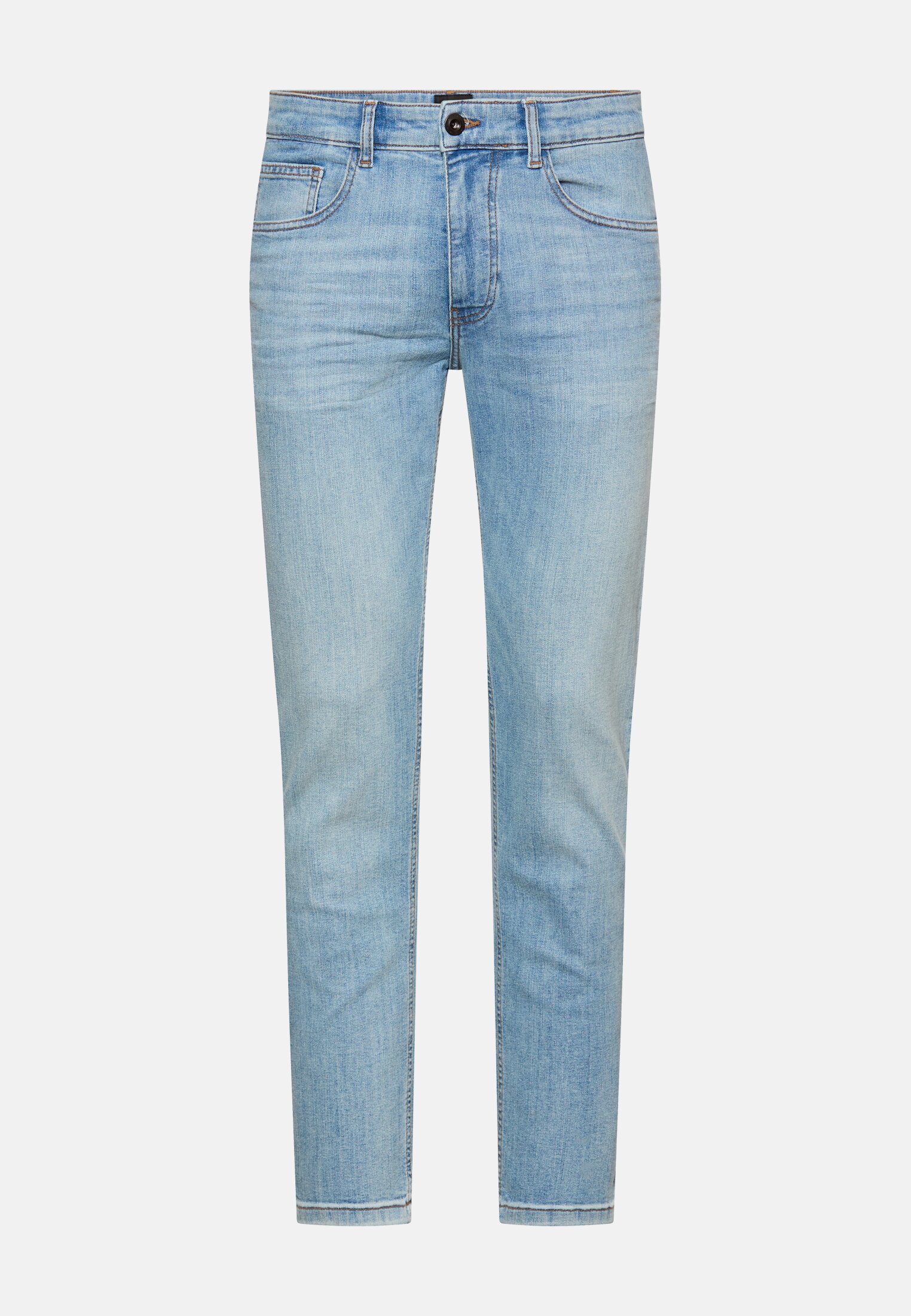 Herren Slim Fit 5-Pocket Jeans Bleach Blau frontal vorn