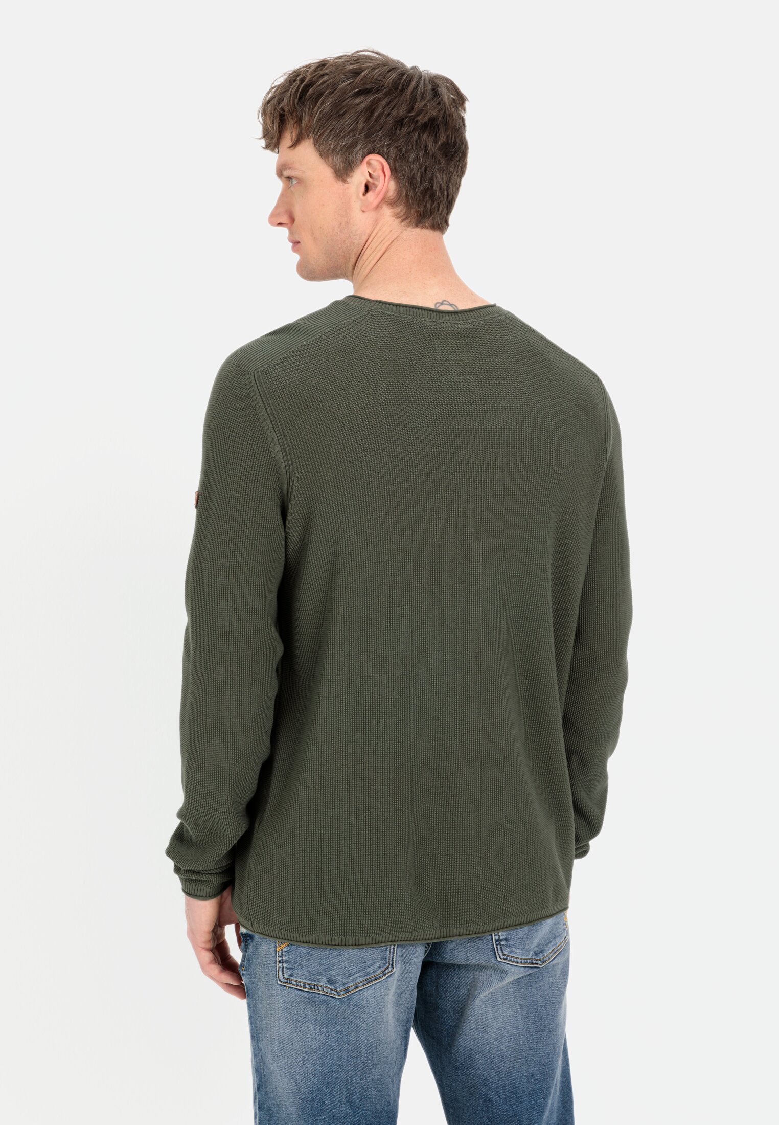Feinstrickpullover für Herren in Dunkelgrün | M