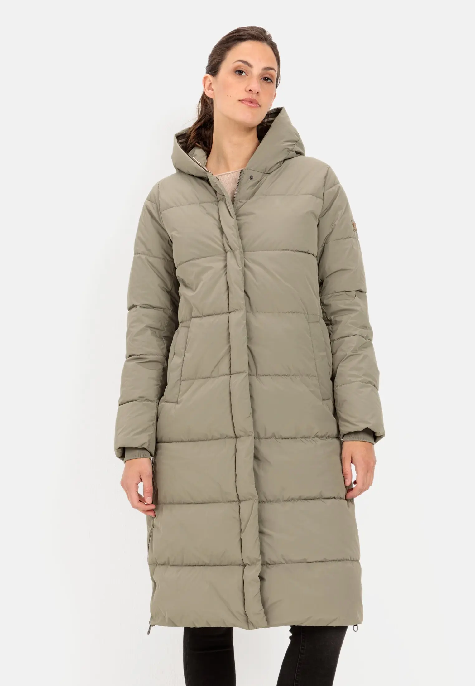 Langer Puffermantel für Damen in Grün | 34 | camel active