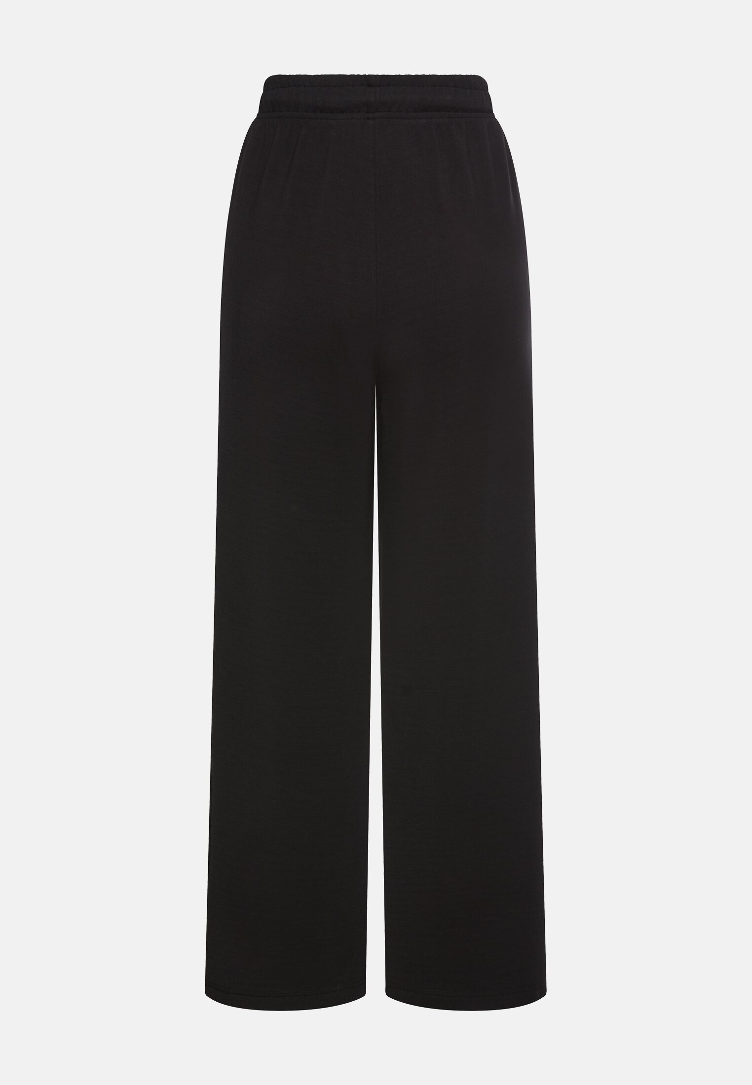 Damen Casual Hose mit verstellbarem Bund Schwarz frontal hinten