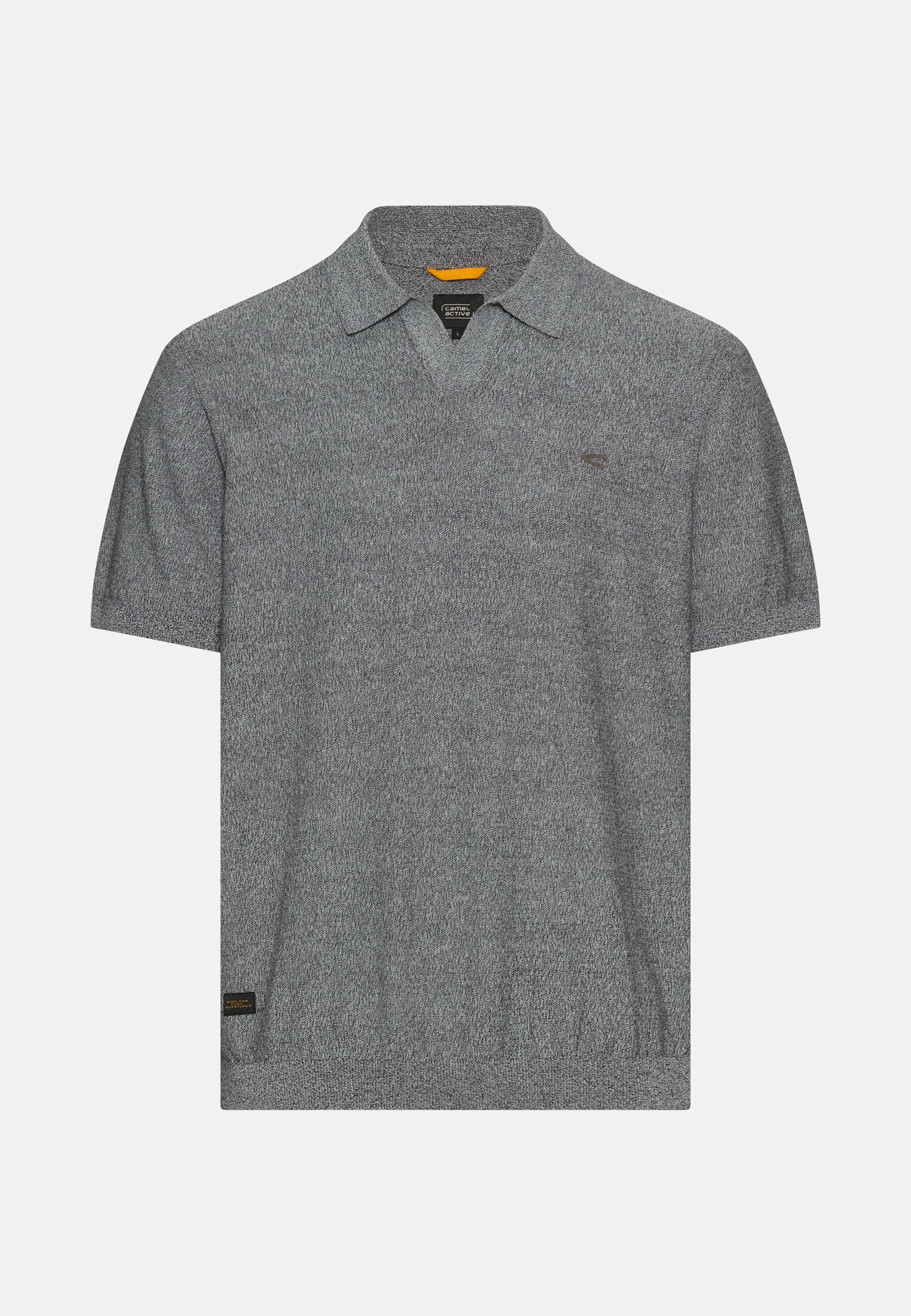 Men Mottled short-sleeved polo shirt made of cotton Dark Blue frontal front