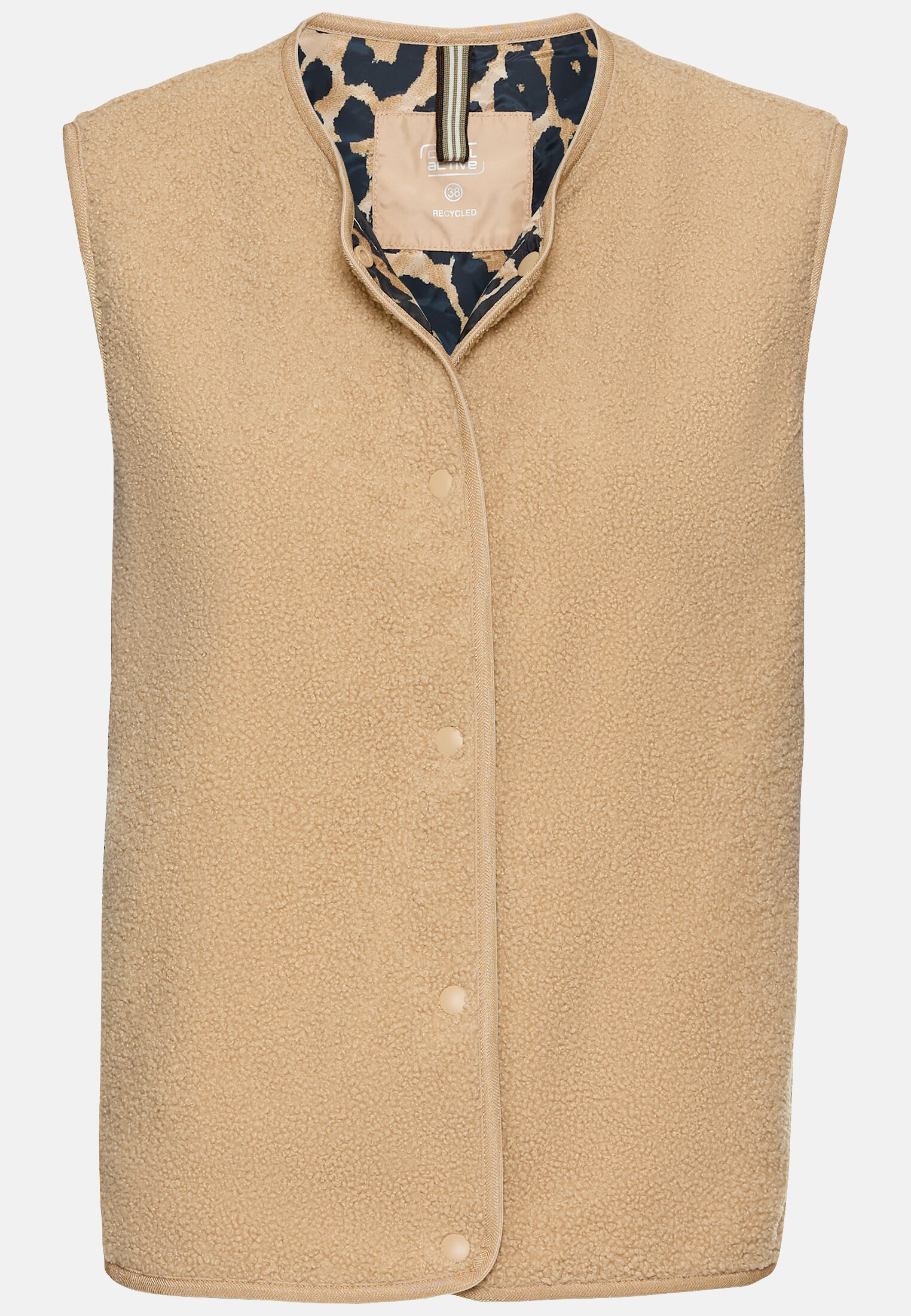 Women Fleece vest with button closure Cashmere frontal front
