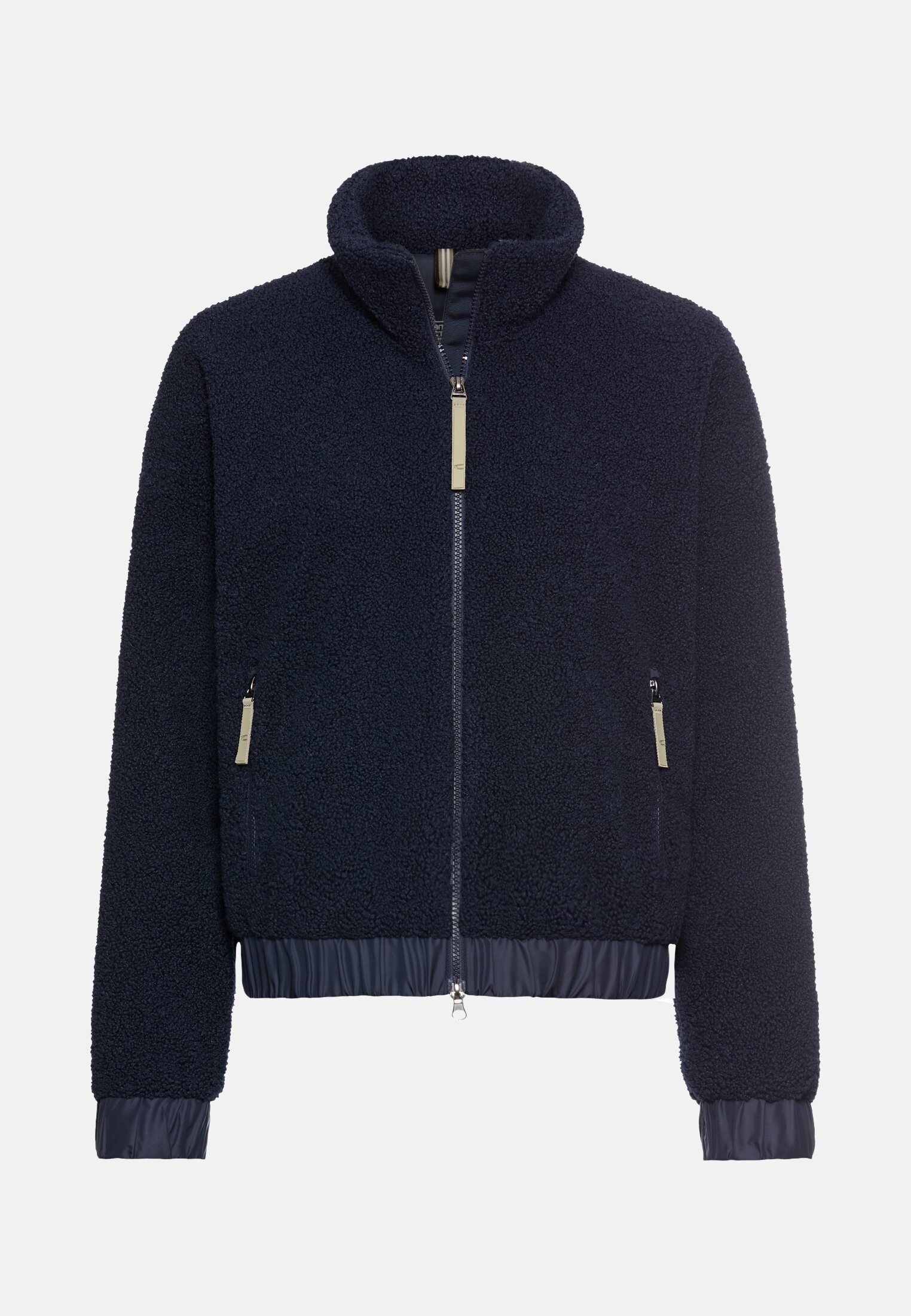 Vrouwen Jas met opstaande kraag en tweewegsritssluiting Donkerblauw frontaal voor