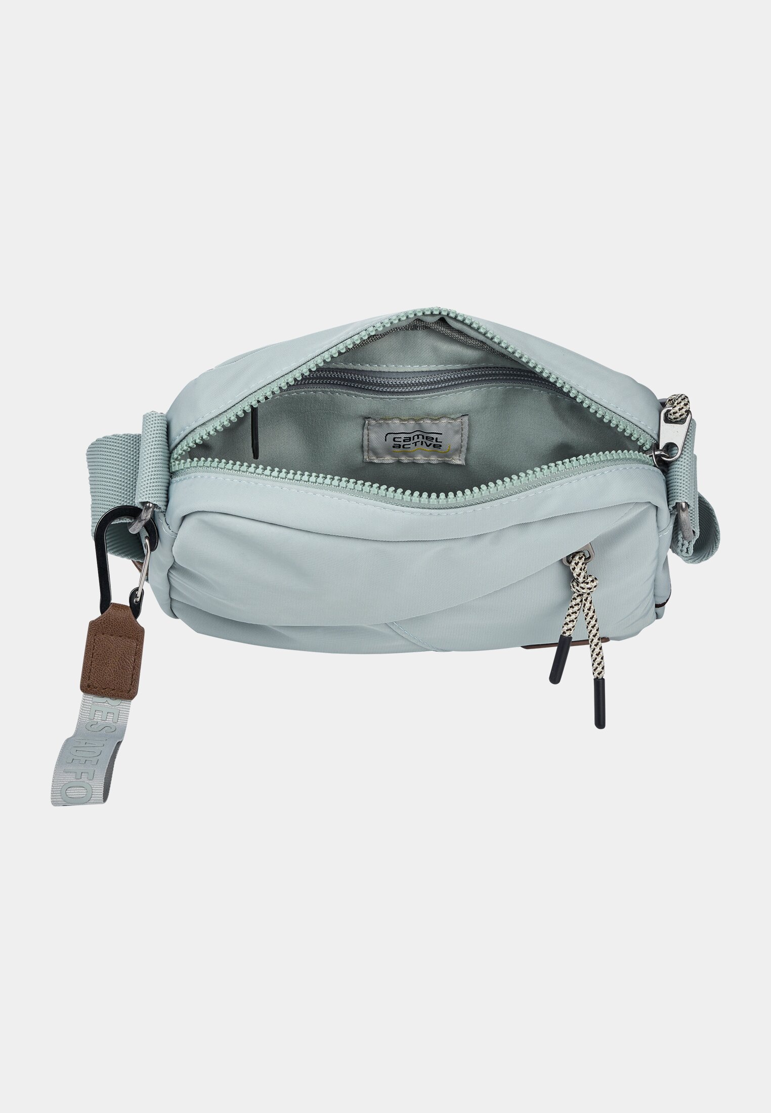 Vrouwen AURUM cameratas van gestructureerd nylonweefsel Lichtblauw front dichtbij