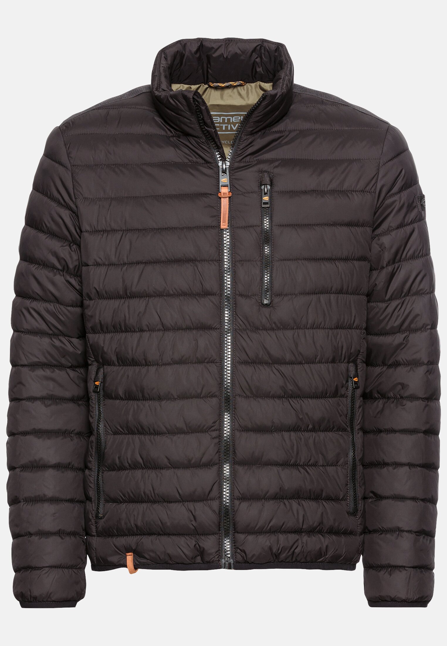 Men Downfree quilted jacket from recycled polyester Black frontal front