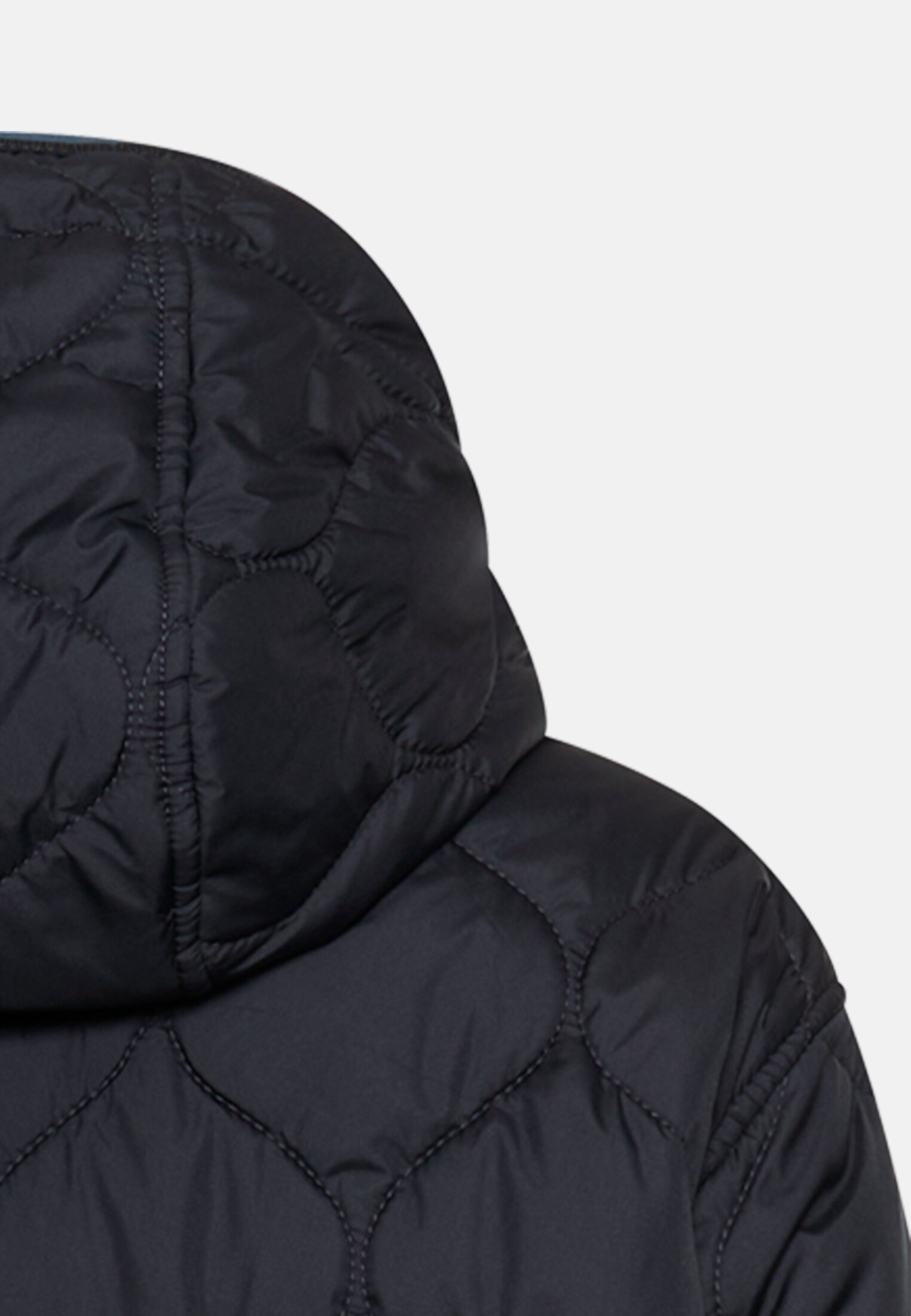 Women Windproof coat with oversized fit Navyblue close back