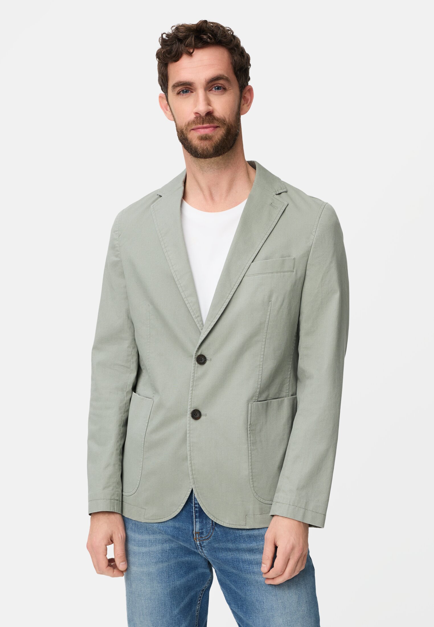 Heren Elastisch colbert met veiligheidszak Khaki gedragen voor