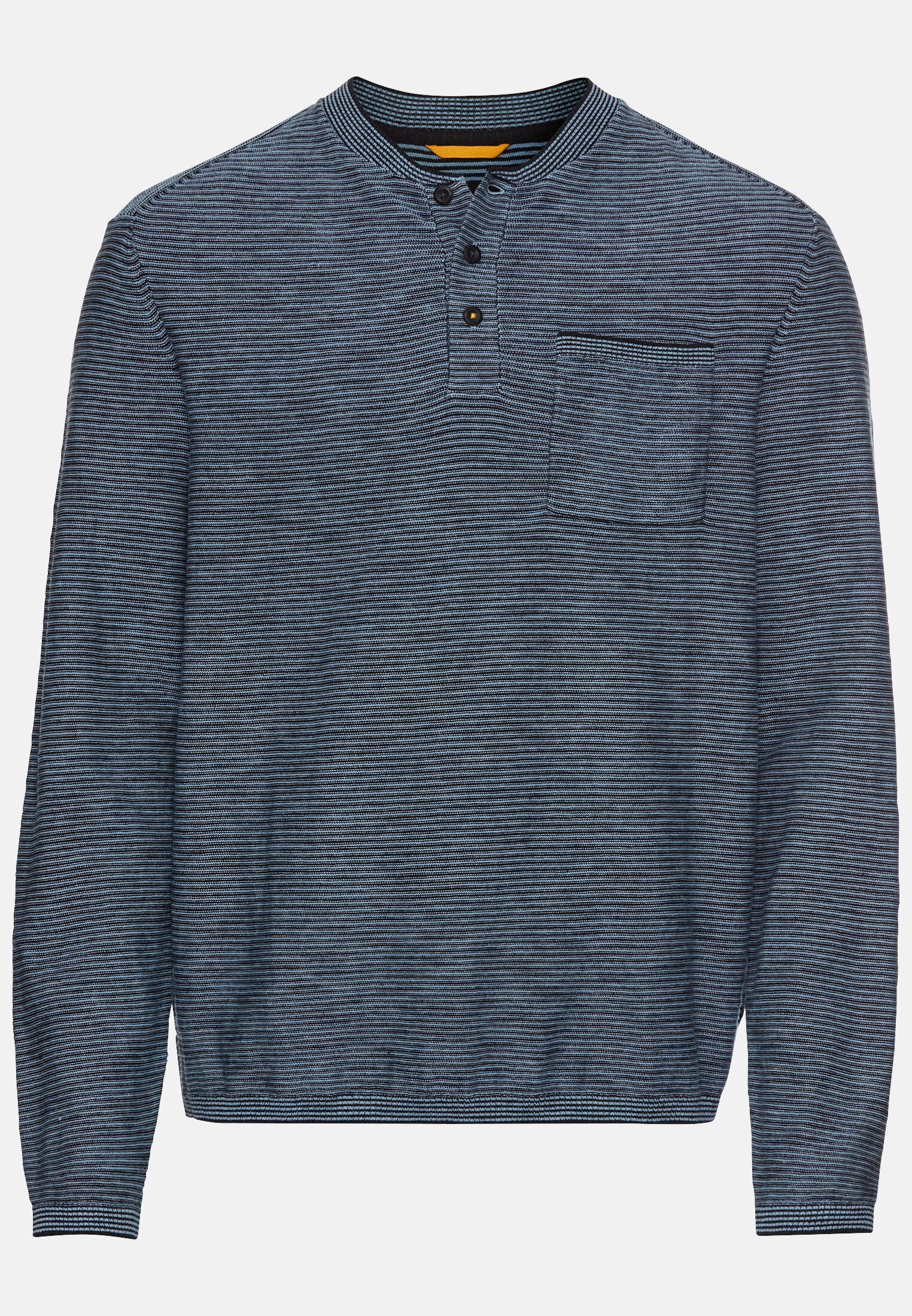 Men Henley long-sleeve shirt made from a cotton blend Blue frontal front