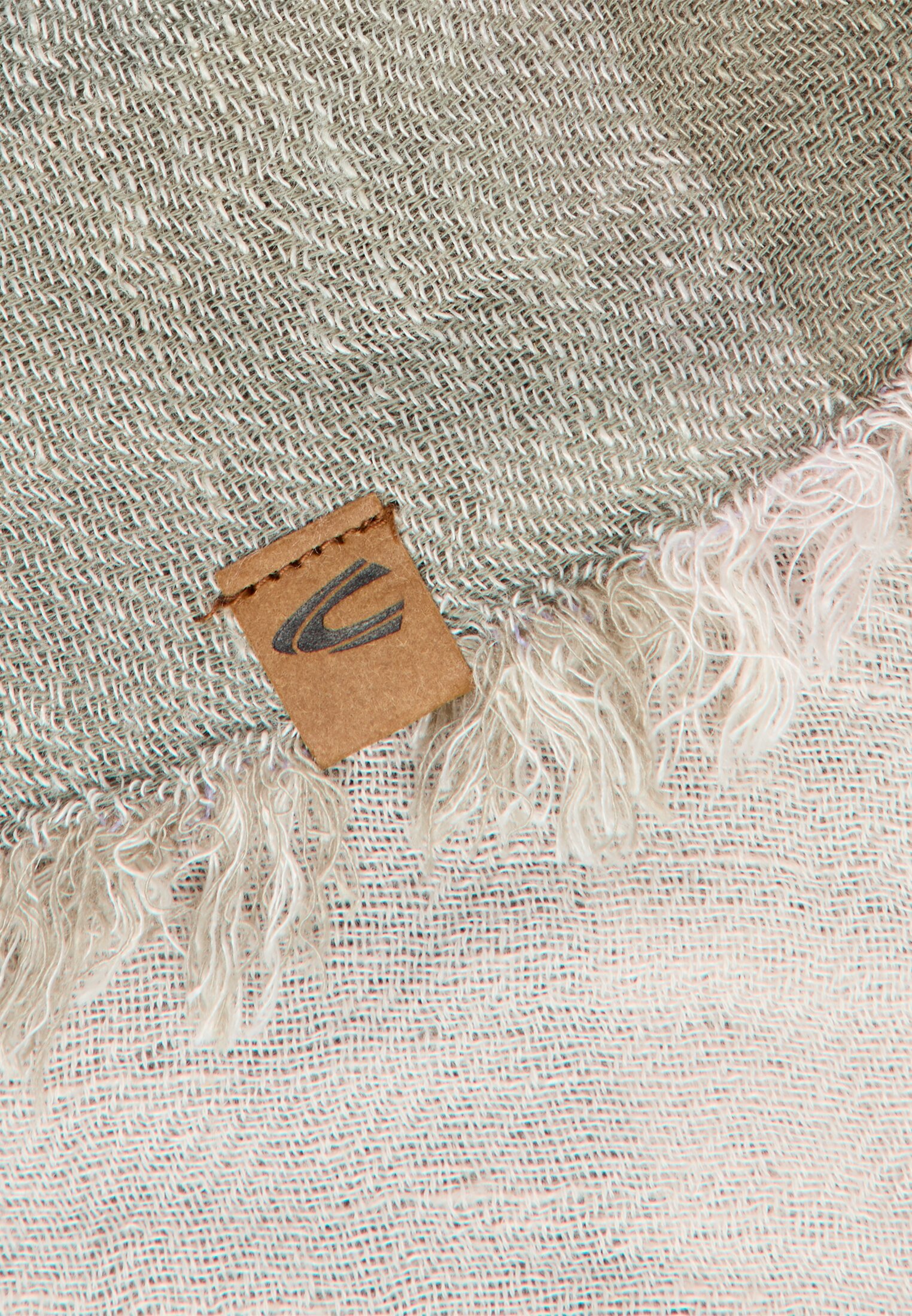 Women Scarf made from a cotton blend Gray - Green close back