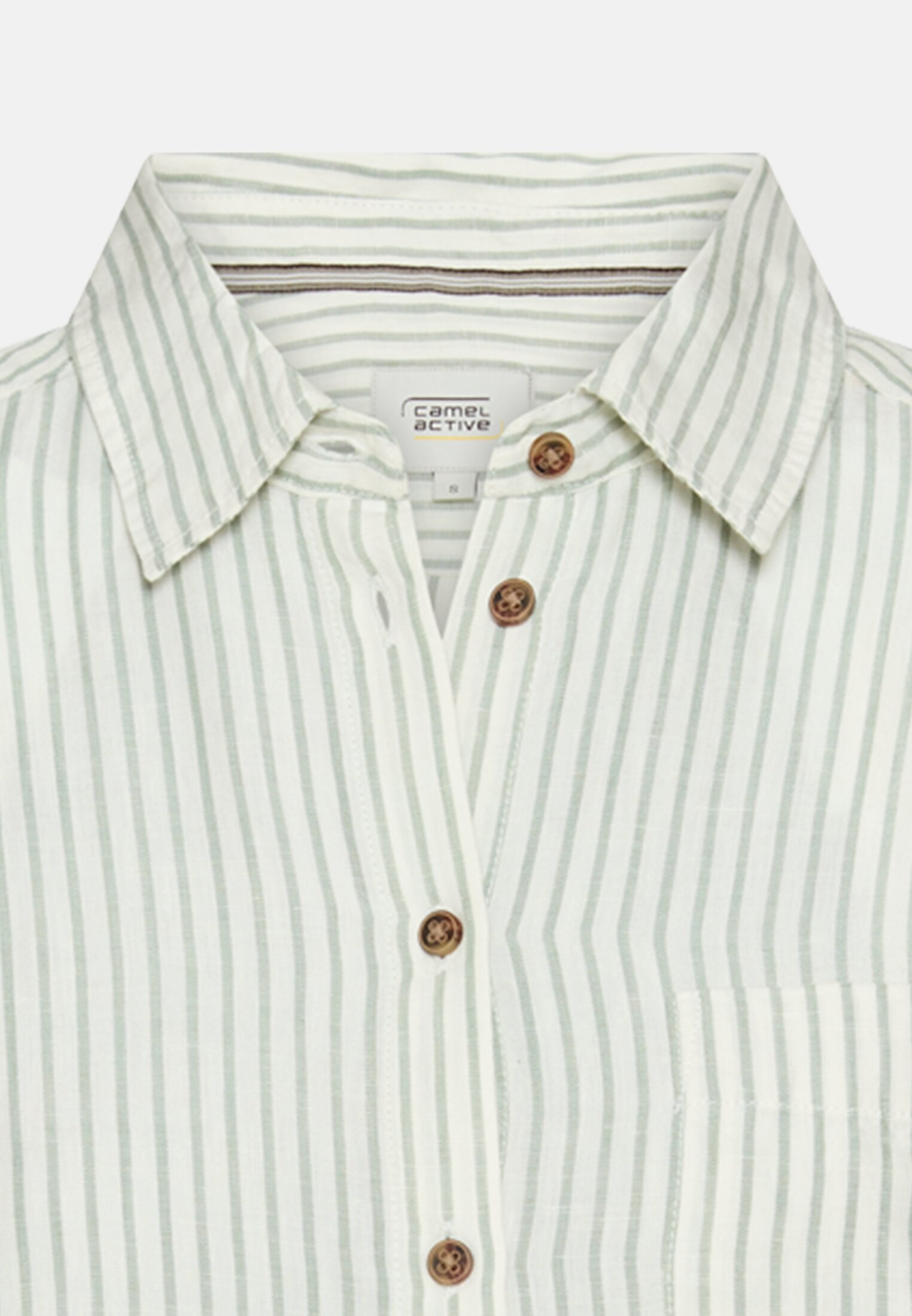 Damen Bluse mit Kentkragen Jadeblau vorne nah