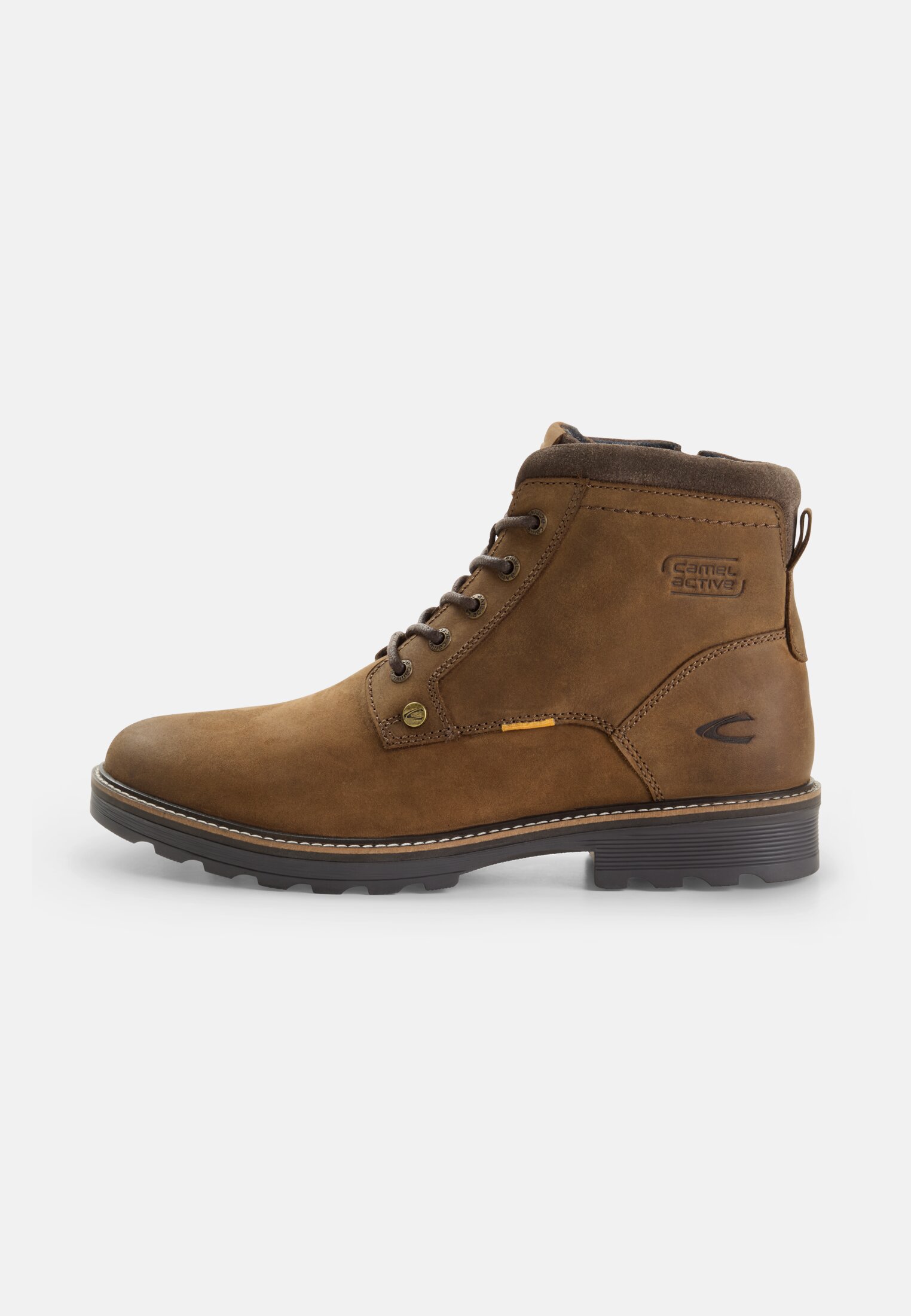 Men FLOW Boot made of genuine leather Cafe frontal front