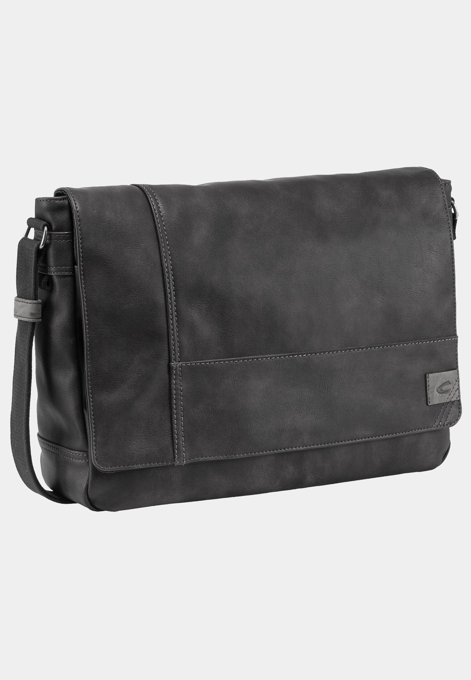 Herren LAOS Messengerbag mit gepolstertem Laptopfach Schwarz frontal vorn