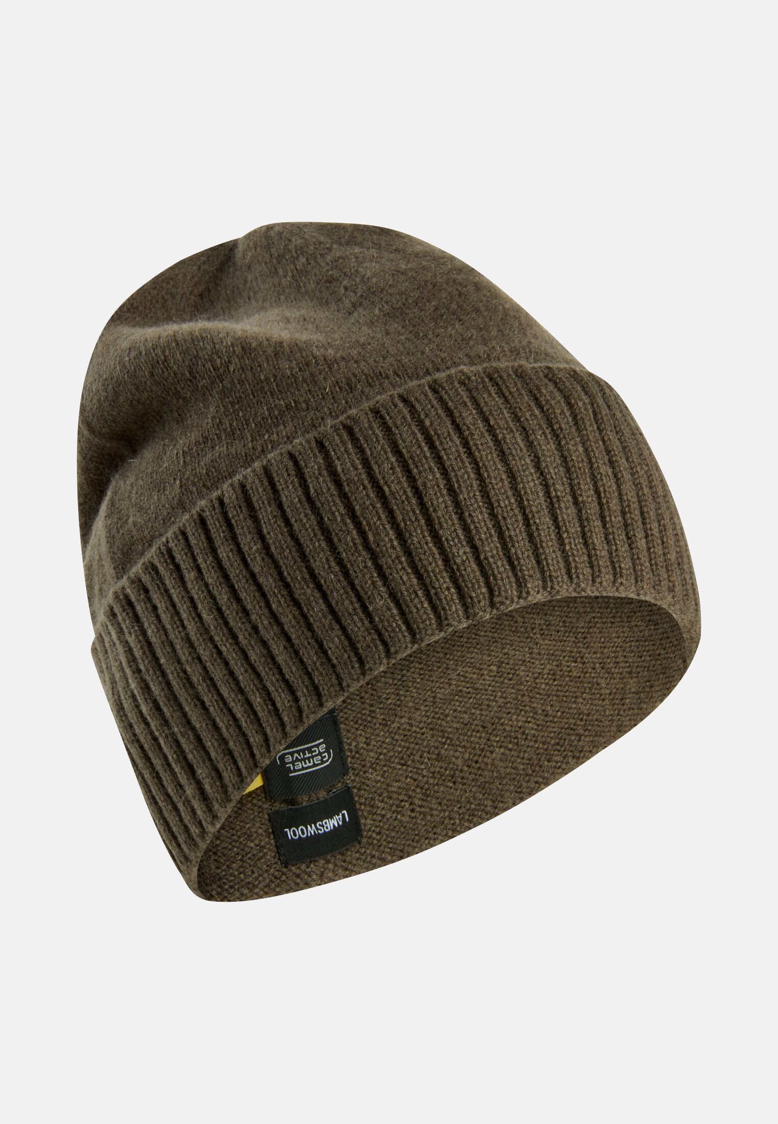Herren Beanie aus reiner Wolle Dunkelbraun frontal vorn