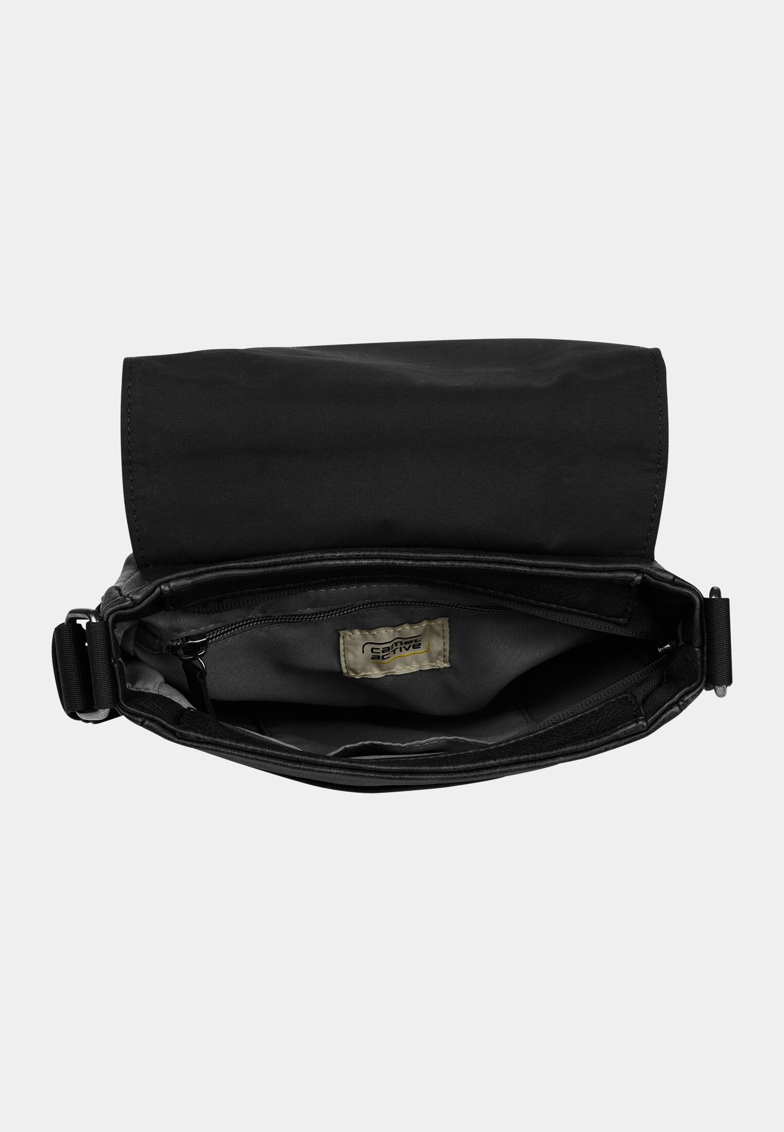 Herren TRACES Umhängetasche mit verstellbarem Schulterriemen Schwarz vorne nah