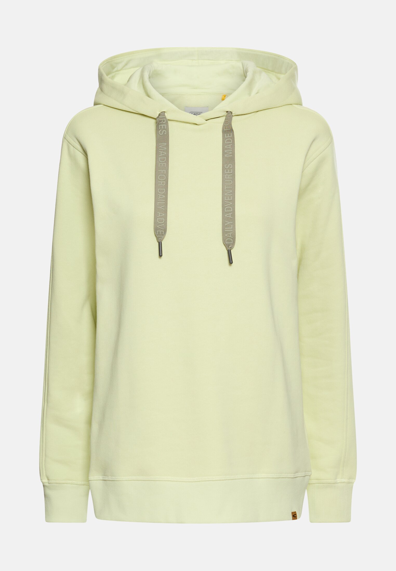 Damen Hoodie aus reiner Baumwolle Limettengrün frontal vorn