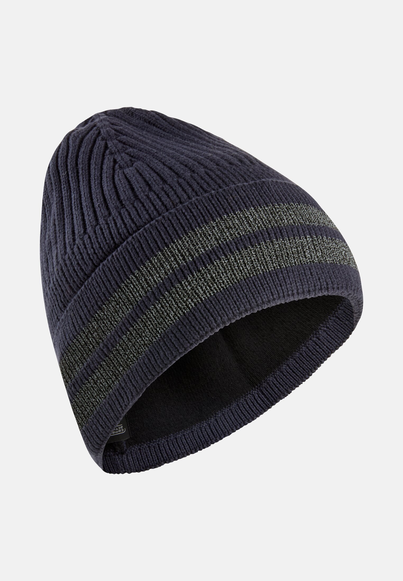 Herren Beanie aus reiner Baumwolle Navyblau frontal vorn