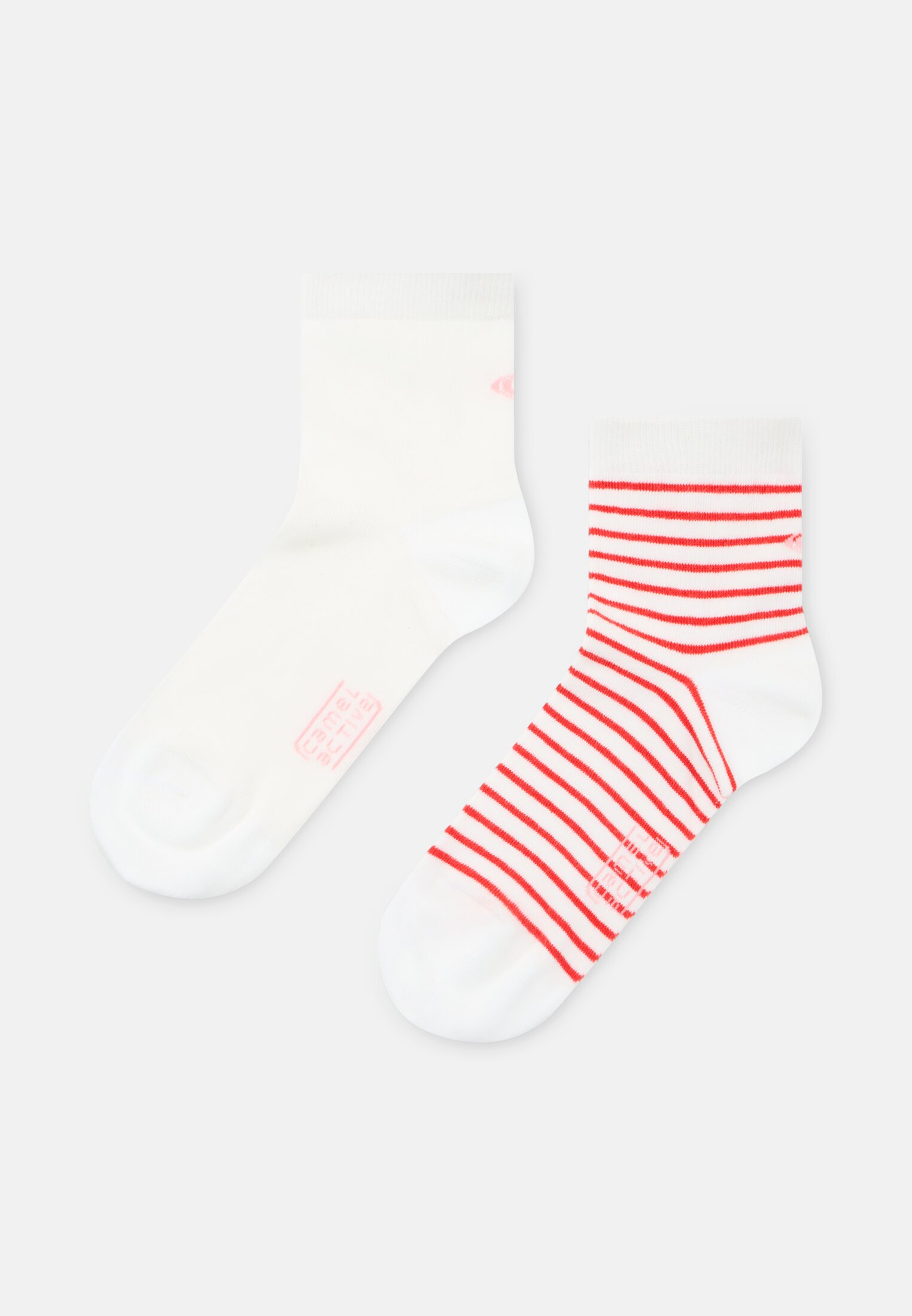 Damen Socken aus Baumwollmix mit Streifen Weiß vorne nah