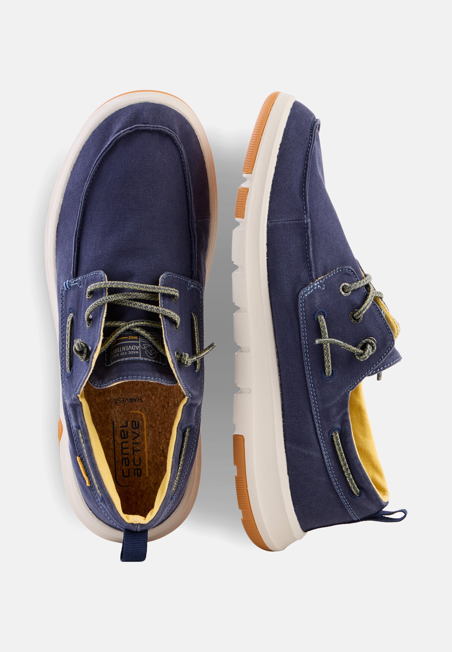 Herren Mokassins mit Schnürung Blau frontal oben