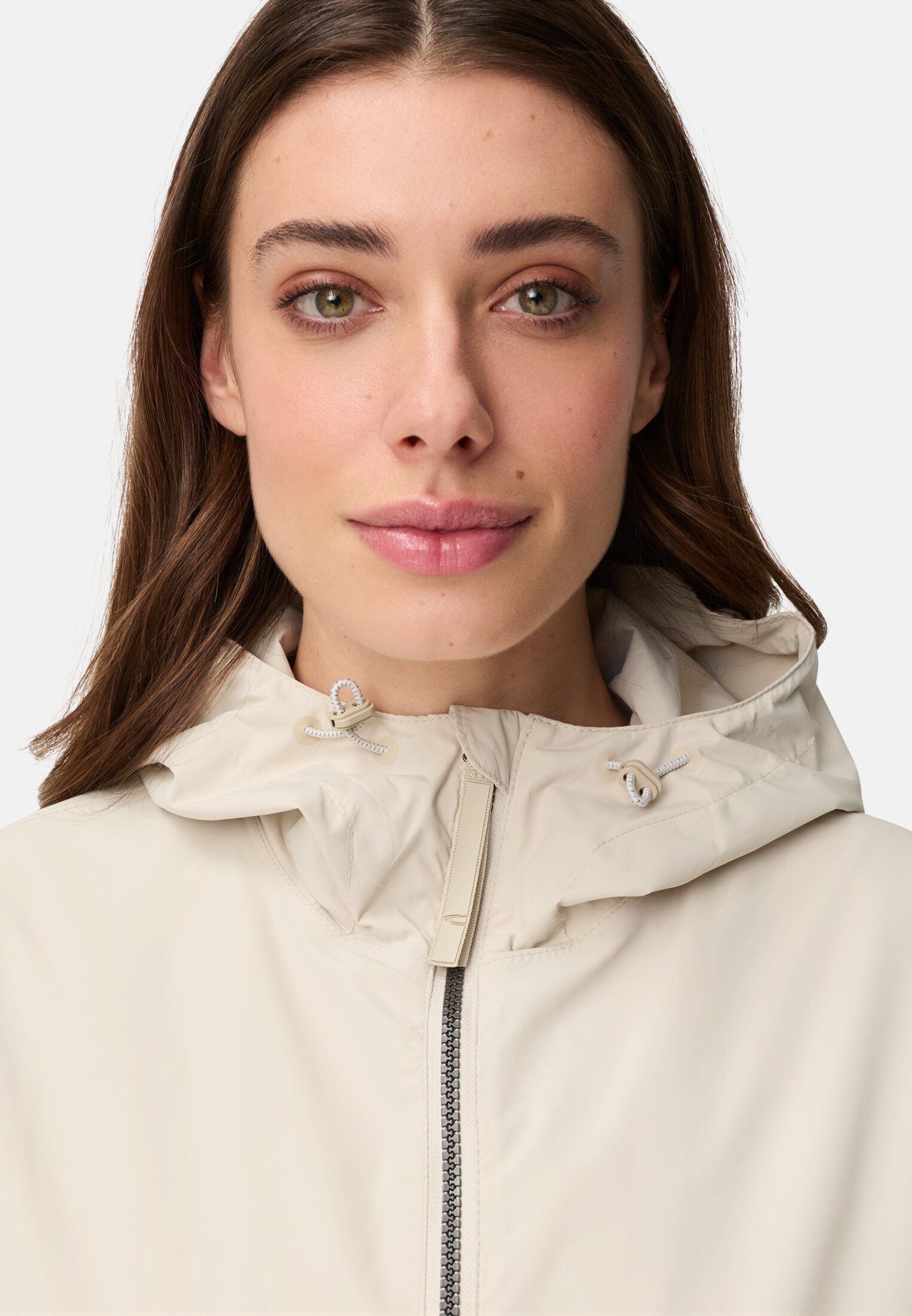 Women teXXXactive® Jacket with Adjustable Hood Oak worn detail close