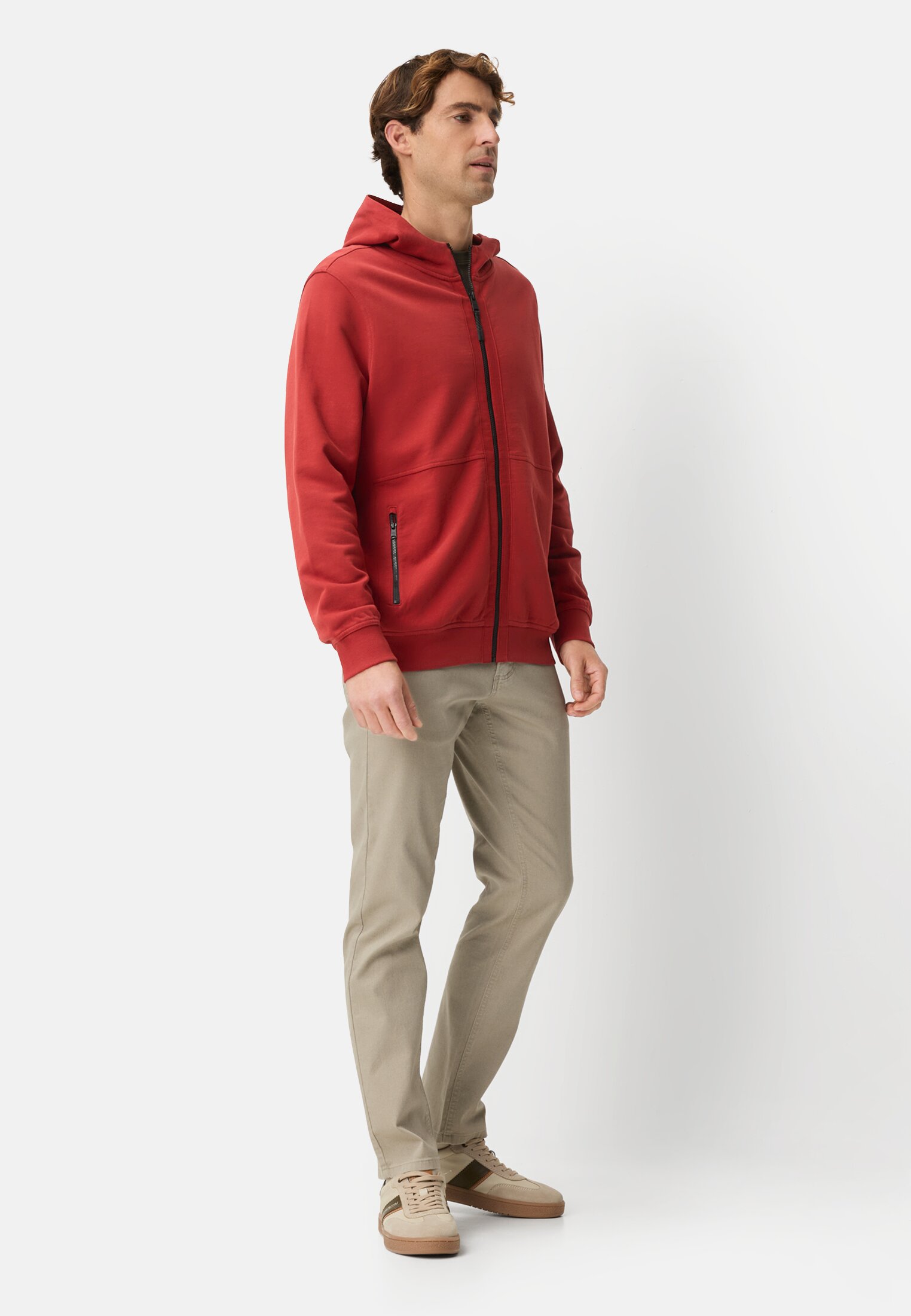 Heren Sweatvest with pockets Rot: Rood gedragen voor lichaam compleet 