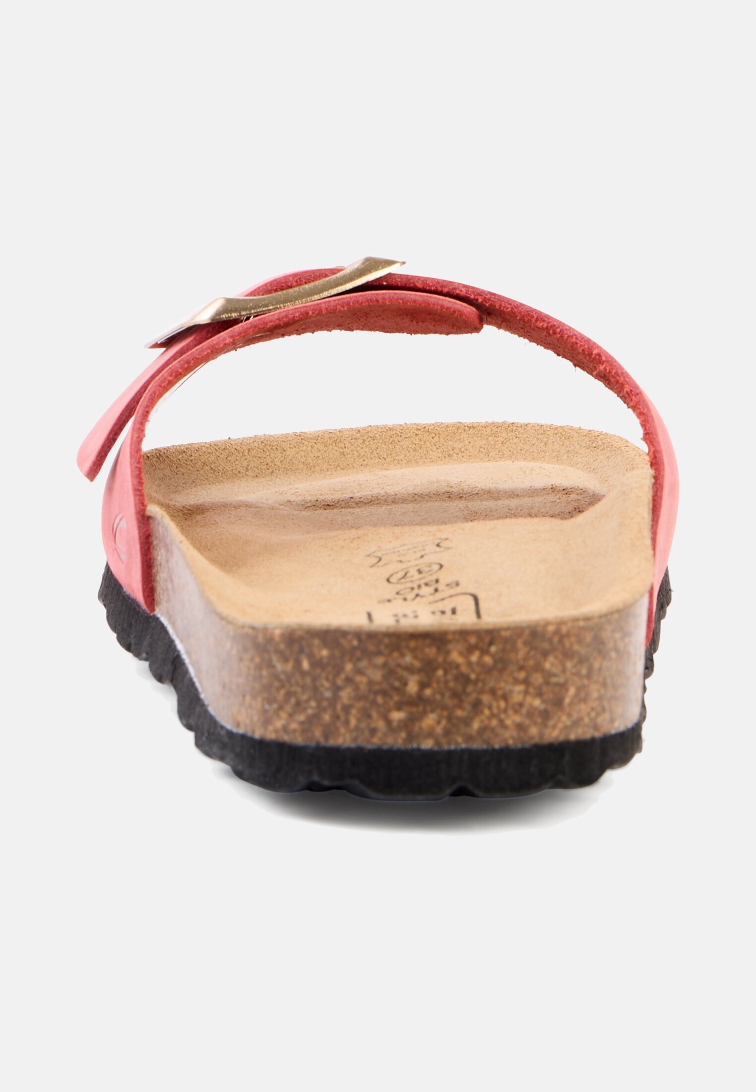 Damen Sandalen mit Metallschnalle Rot vorne nah