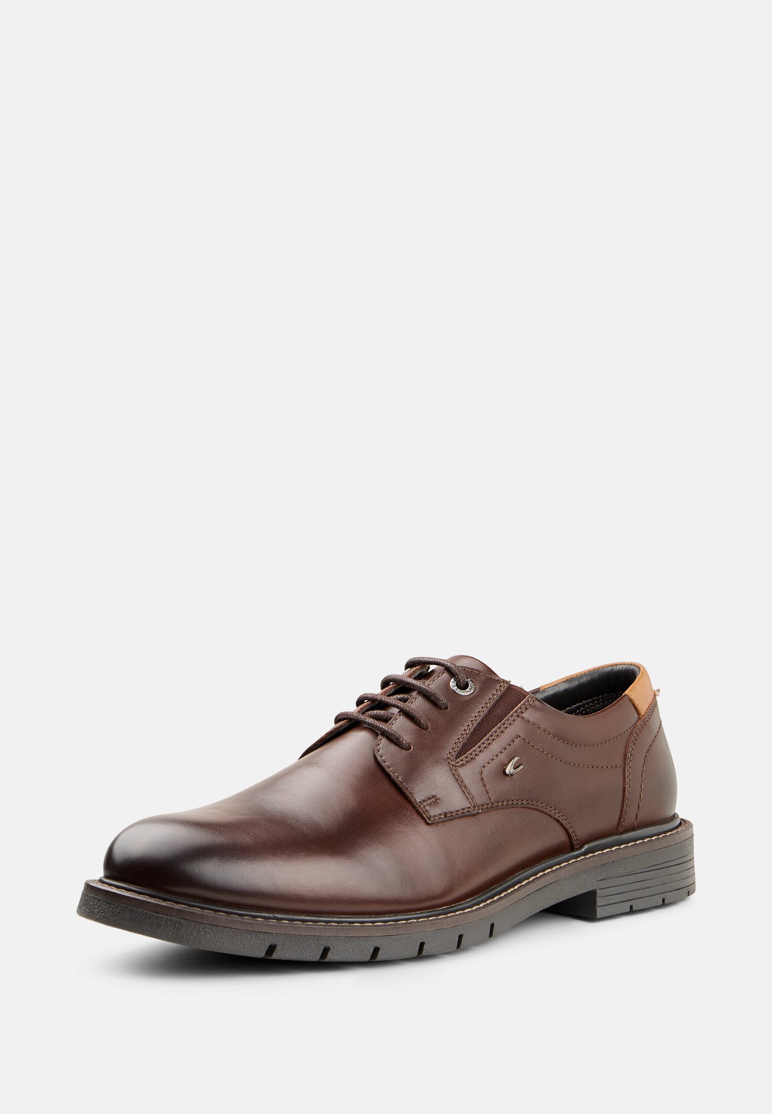Men Leather shoes with Soft Insole Brown frontal back