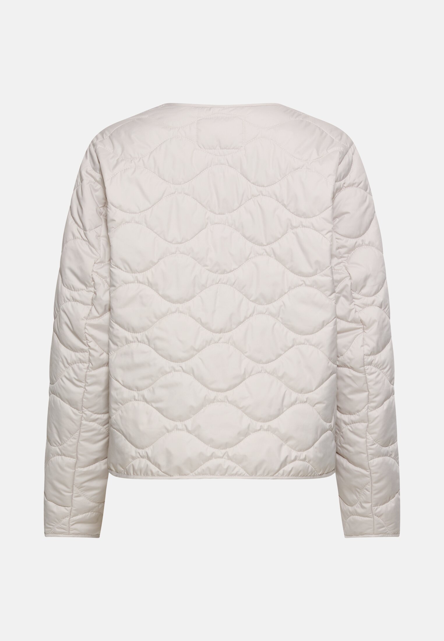 Damen Blouson mit Druckknopfleiste Perlweiß frontal hinten