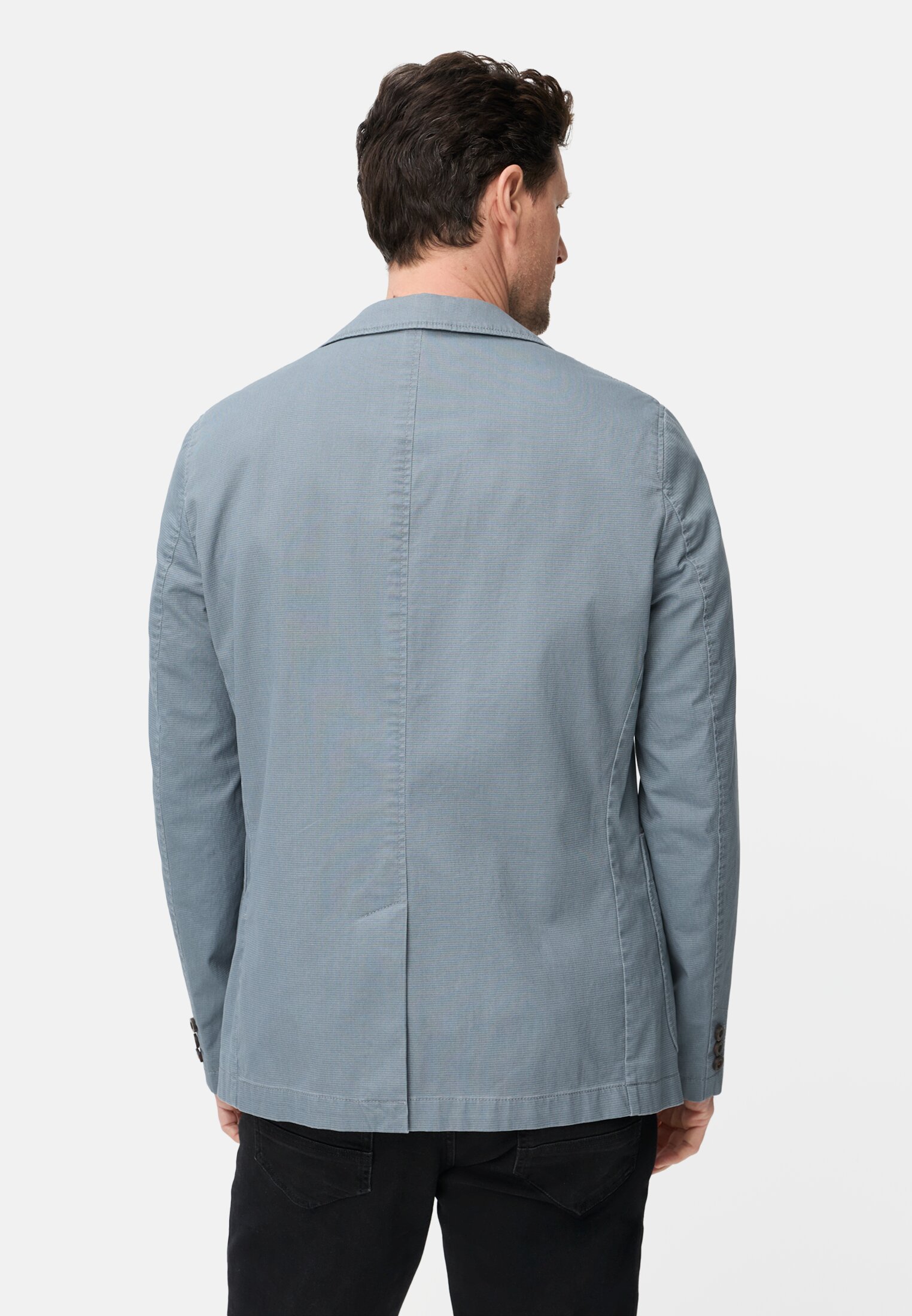 Heren Elastisch colbert met veiligheidszak Stormblauw gedragen achter