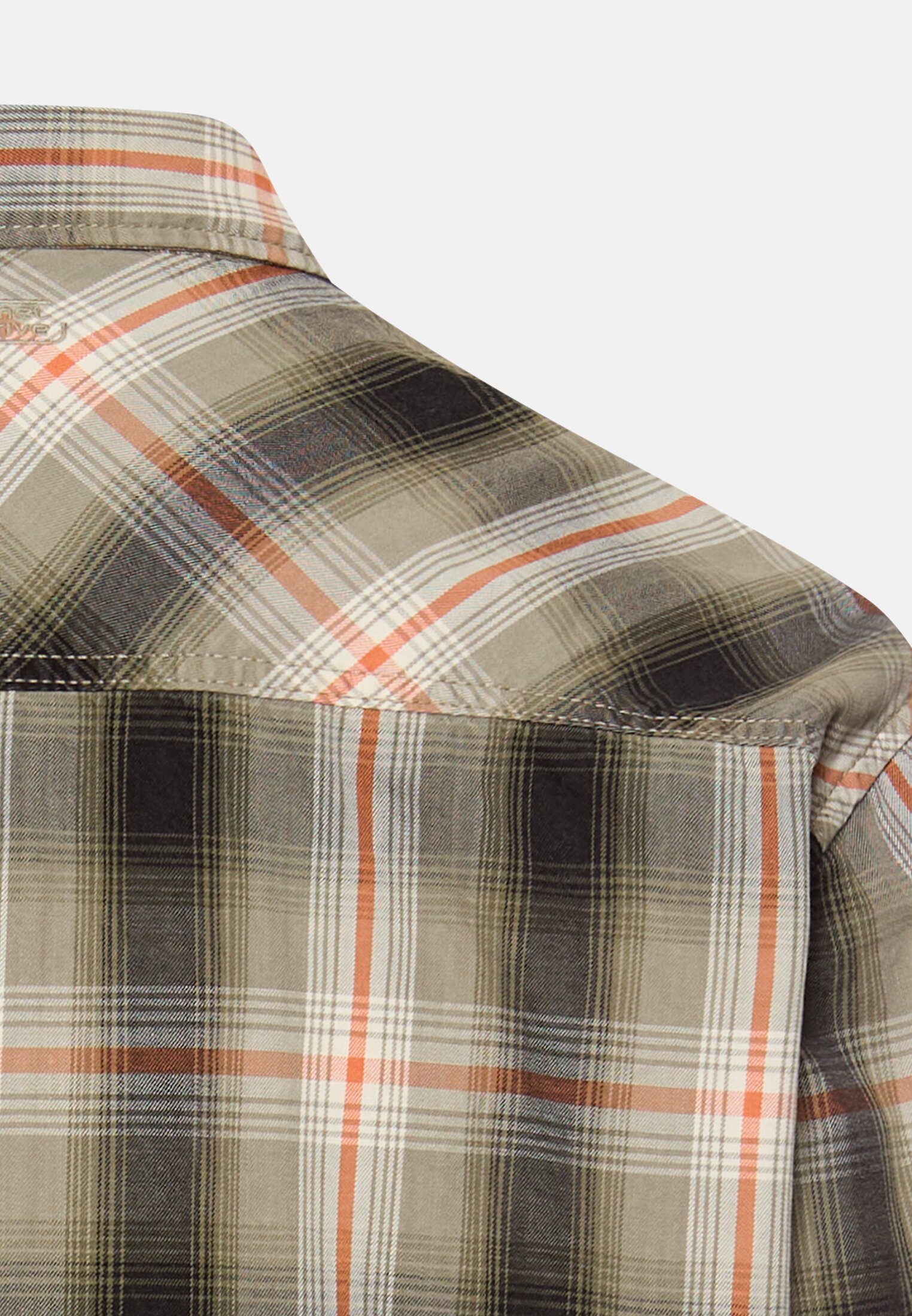 Men Long-sleeve shirt with chest pocket Orange close back