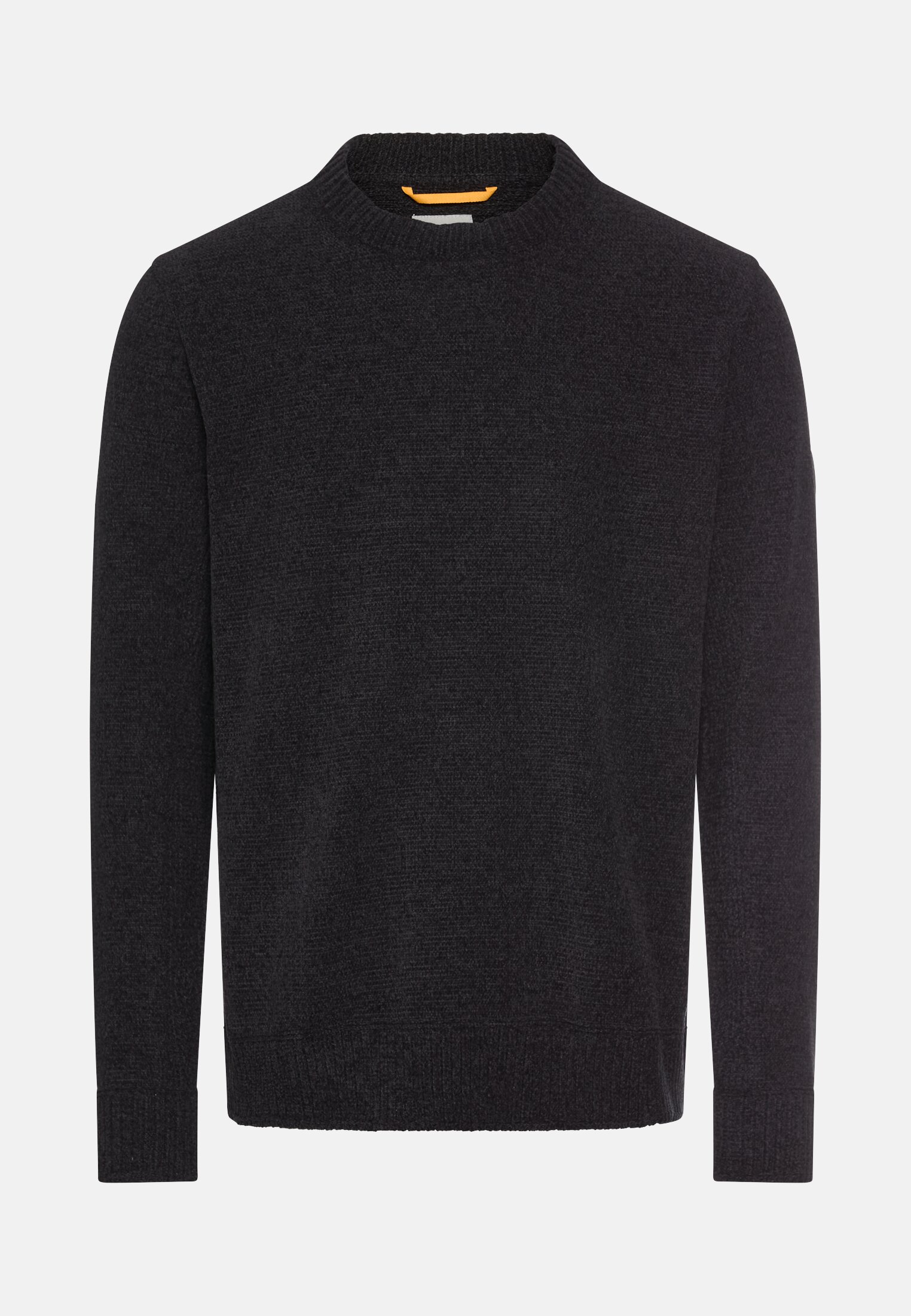 Herren Pullover mit Rundhalskragen Schwarz frontal vorn
