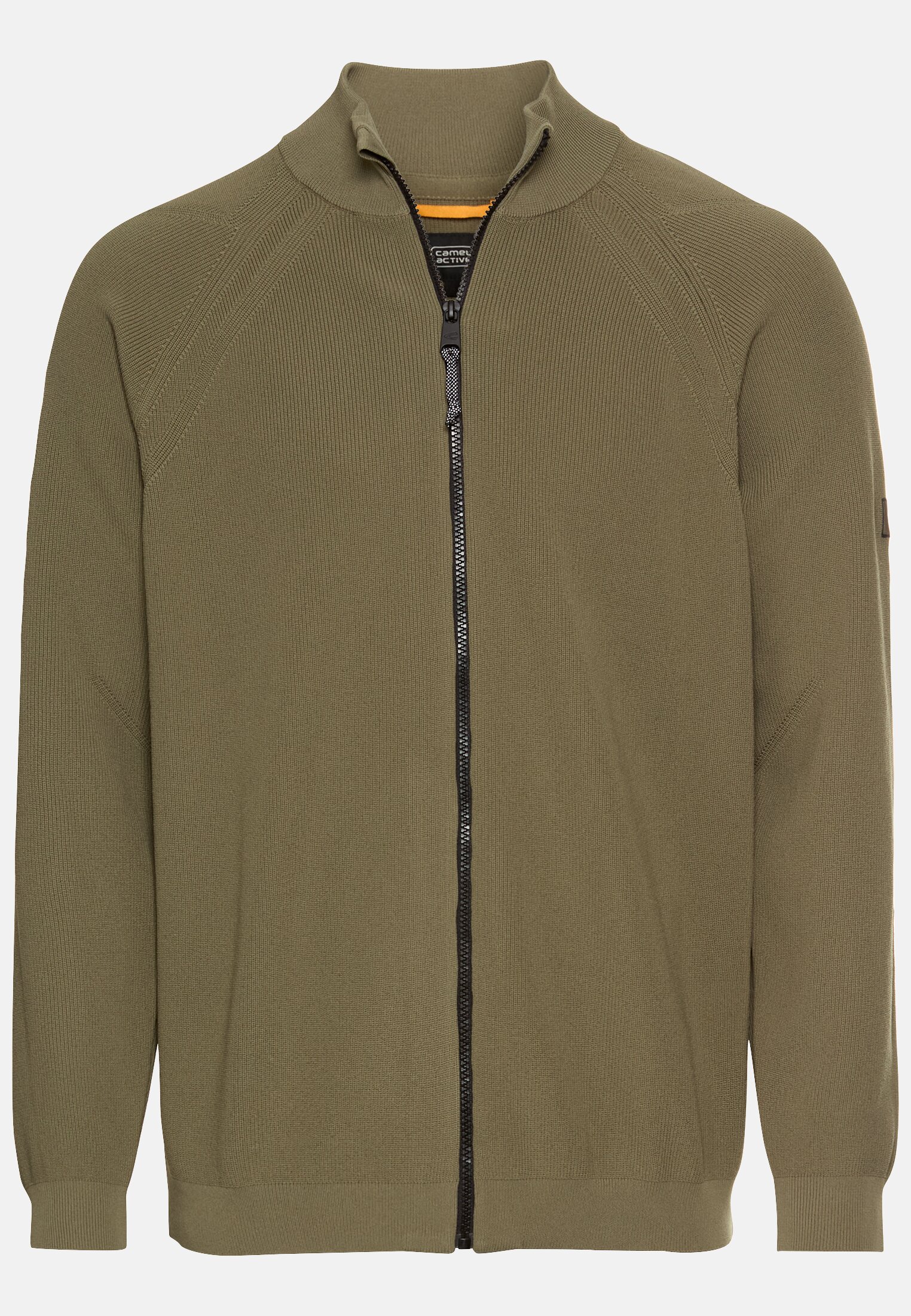 Herren Strickjacke aus atmungsaktivem Polyester Dunkelgrün frontal vorn