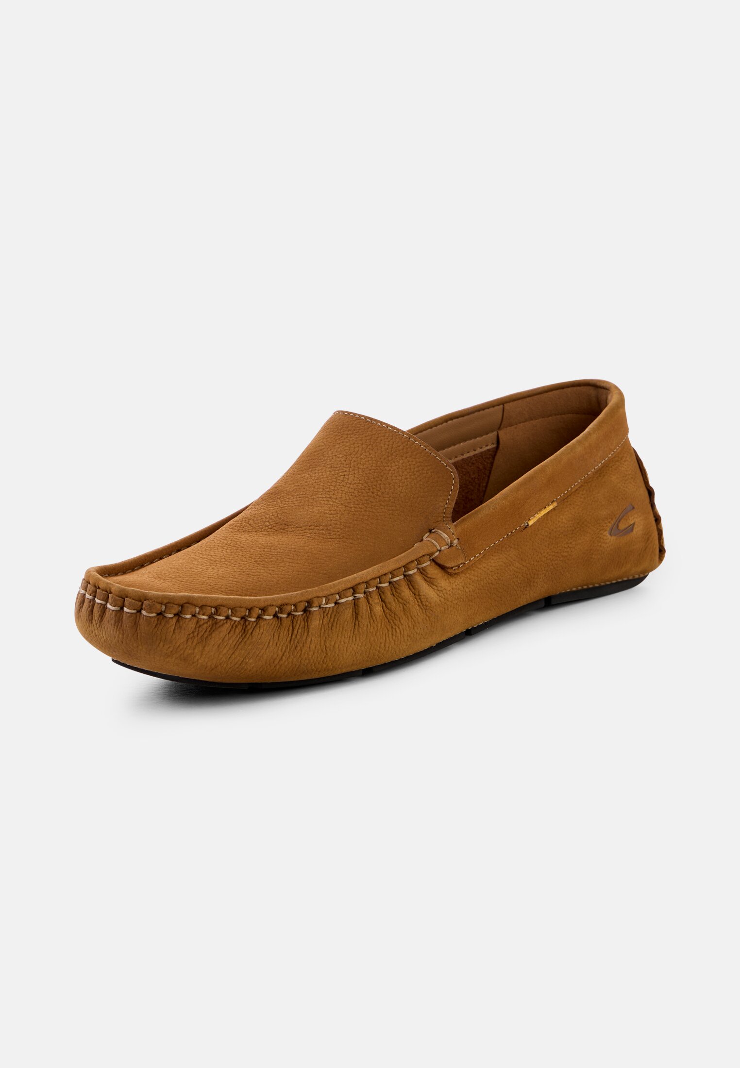Men Moccasin made from nubuck leather Brown frontal back