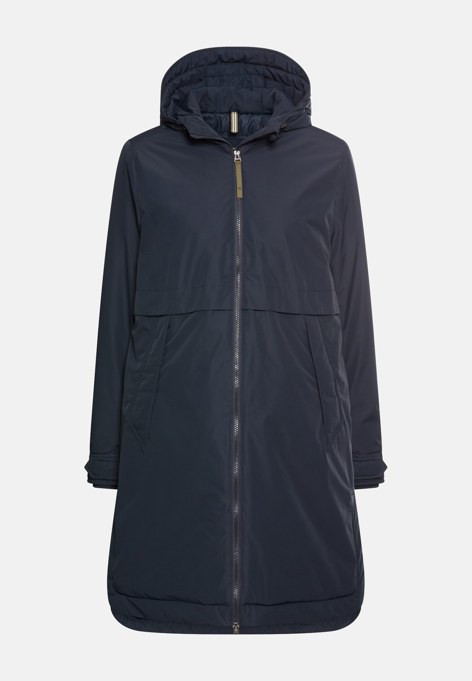 Damen Winterparka mit Kapuze Dunkelblau frontal vorn