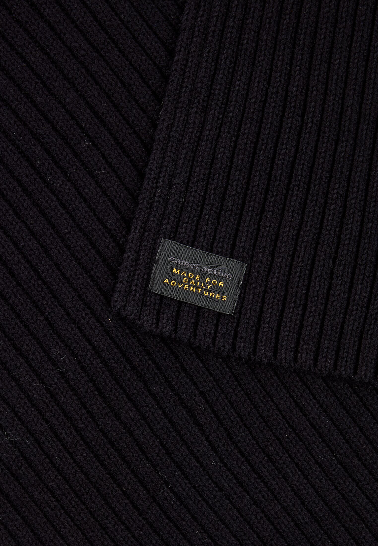 Men Scarf made from a cotton blend Black front close
