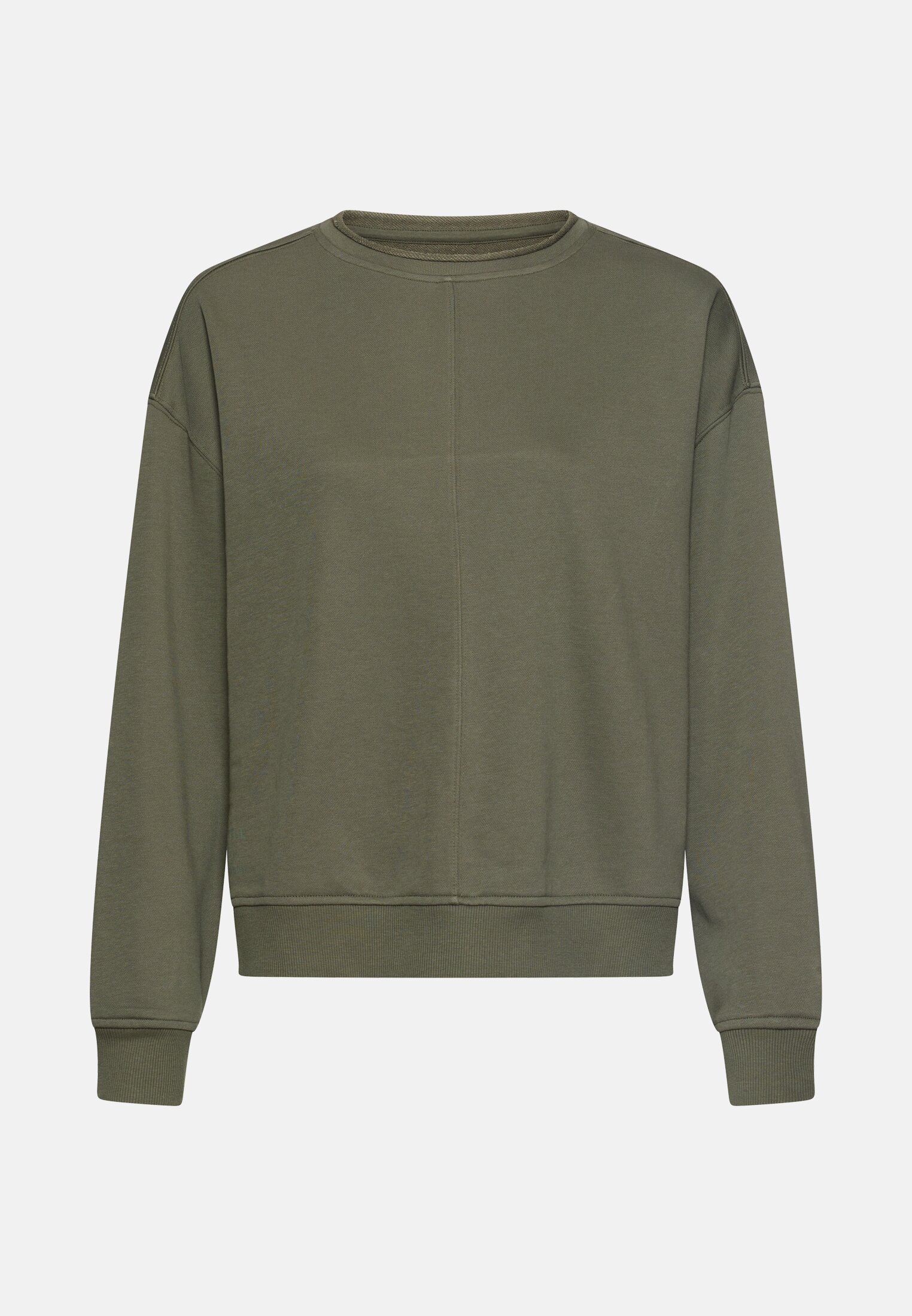 Damen Sweatshirt aus Baumwollgemisch Dunkelgrün frontal vorn