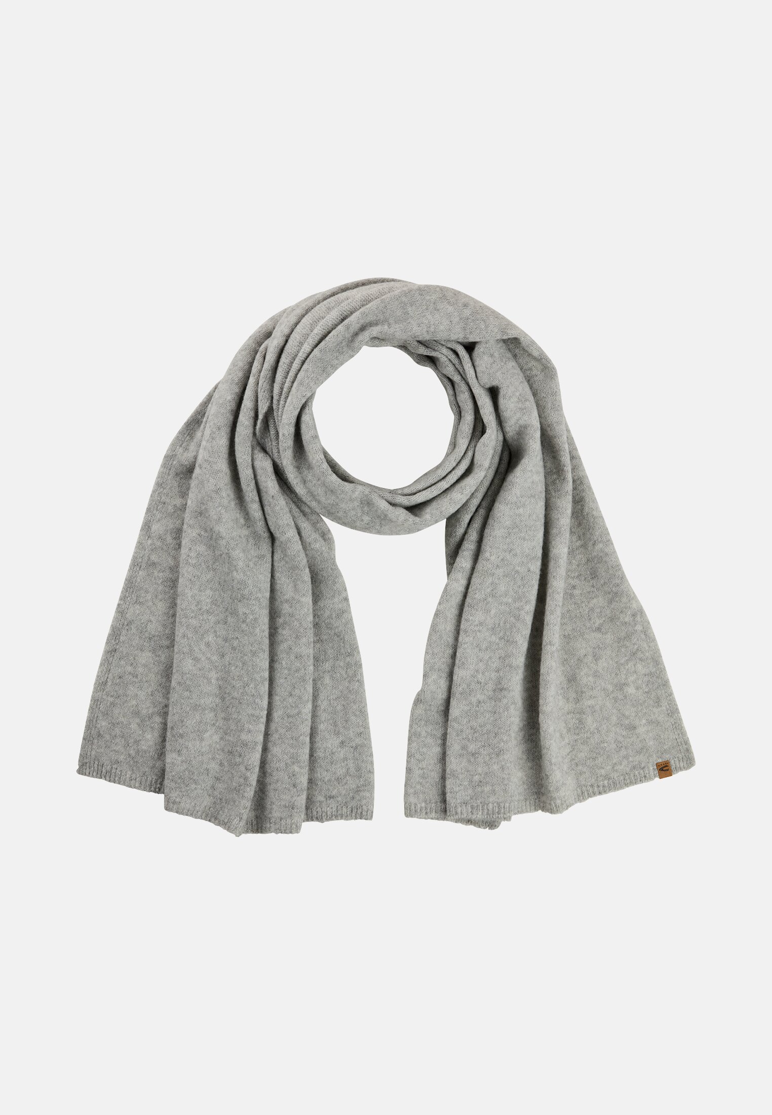 Damen Strickschal aus Polyester-Wollmix Grau frontal vorn