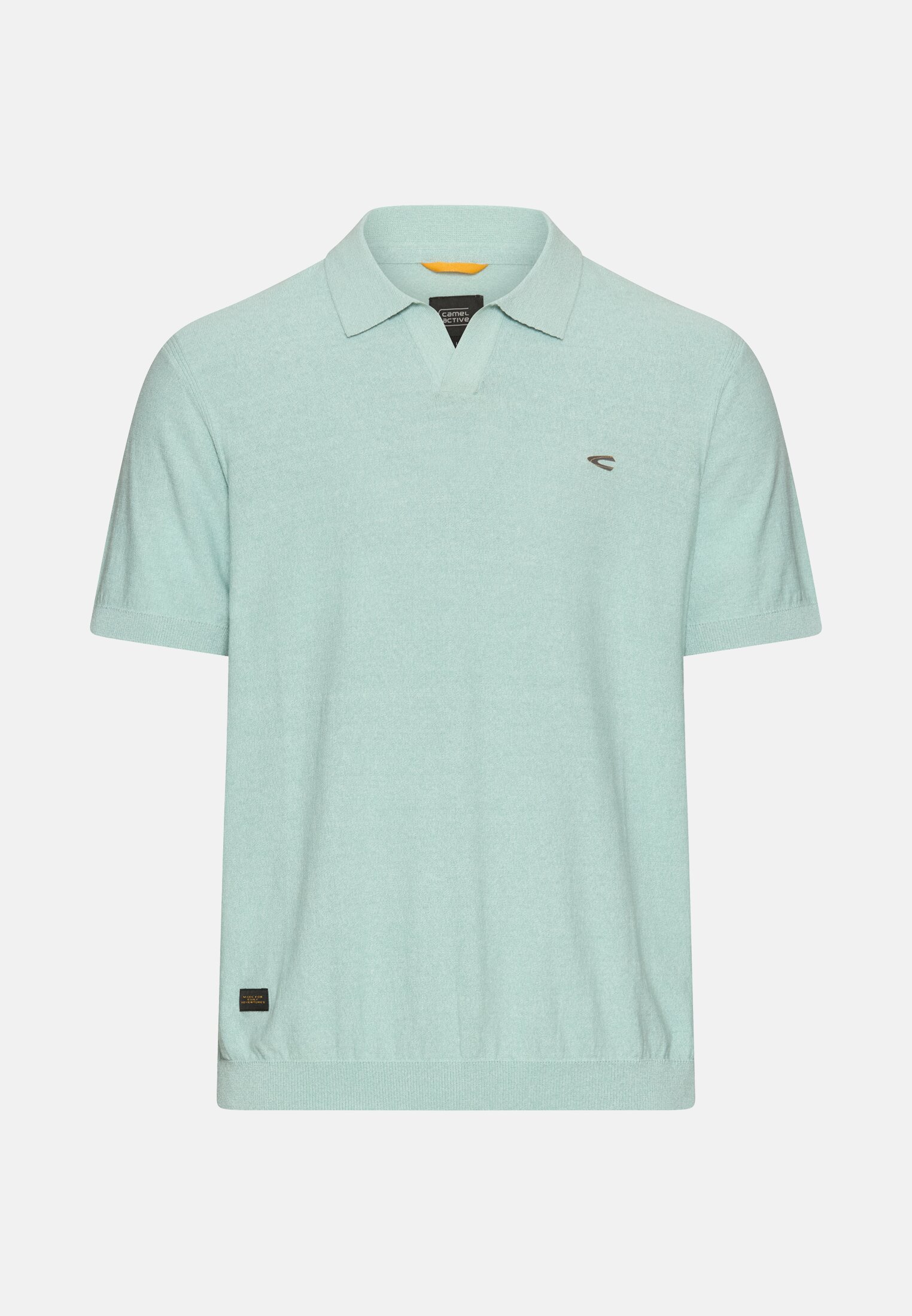 Heren Gevlekt poloshirt met korte mouwen van katoen Oceaangroen frontaal voor