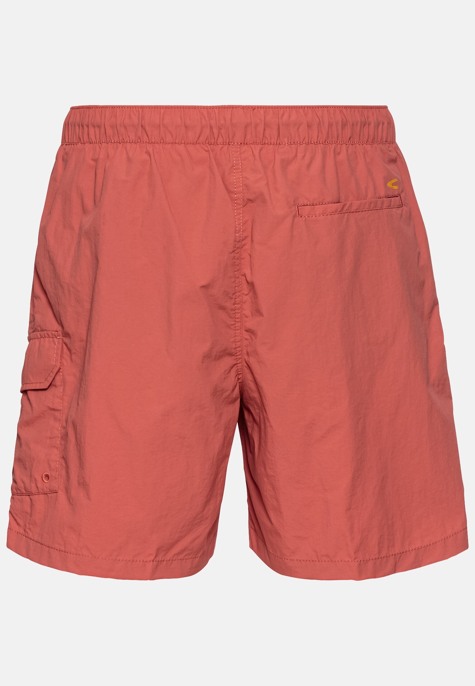 Herren Beach Shorts mit Cargotasche Rot frontal hinten