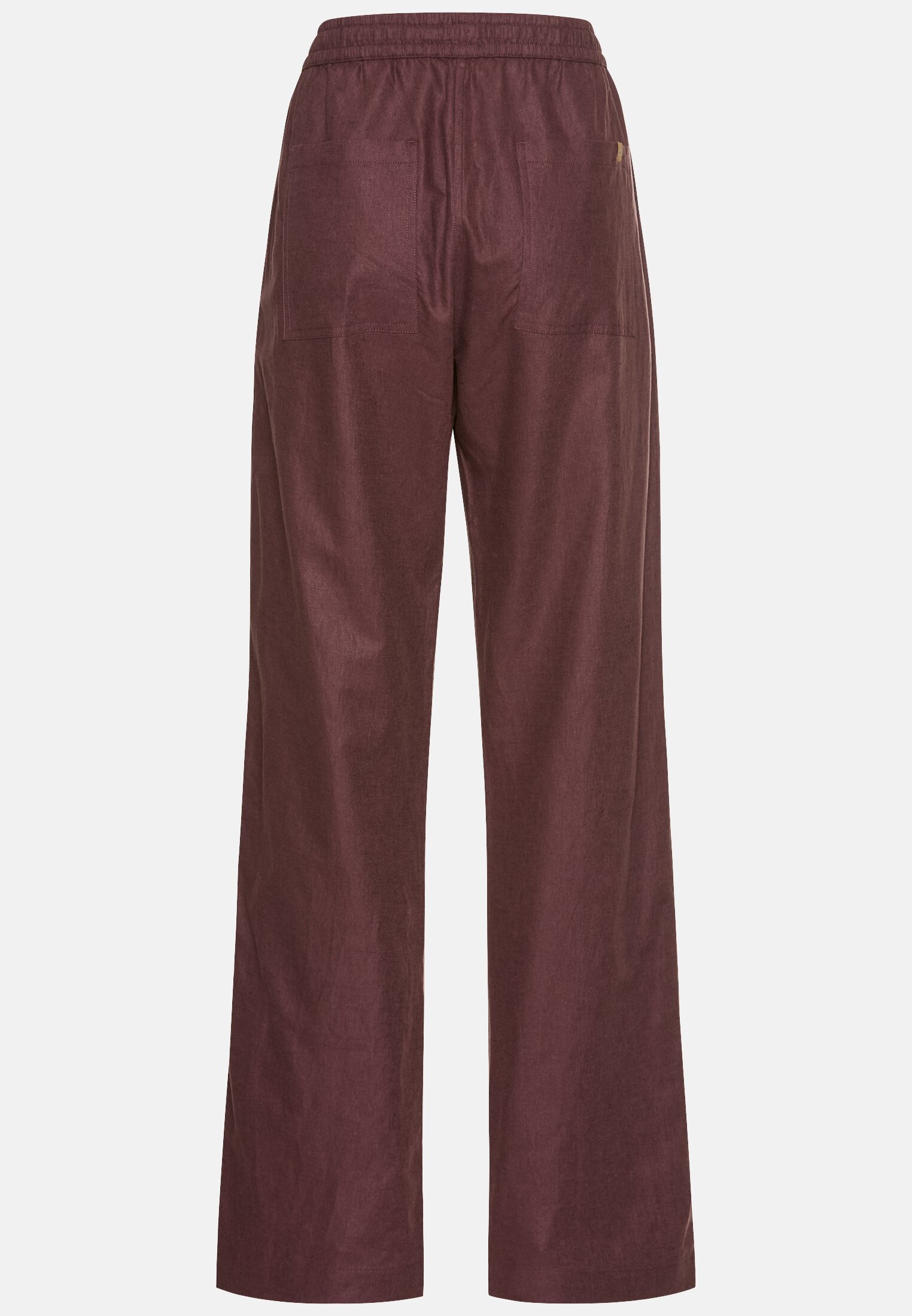 MI_377410-5S76-26_2G-00 Damen Relaxed Fit Hose aus einem Leinenmix Rot frontal hinten