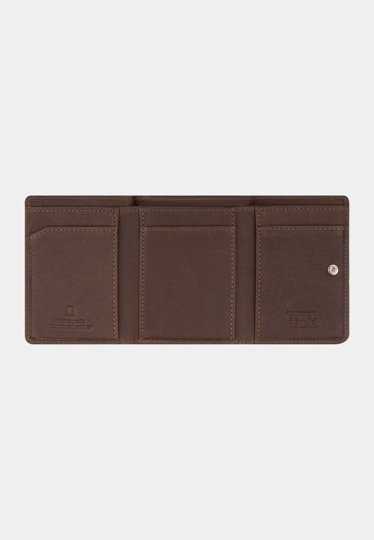 Genuine leather card holder Brown front close
