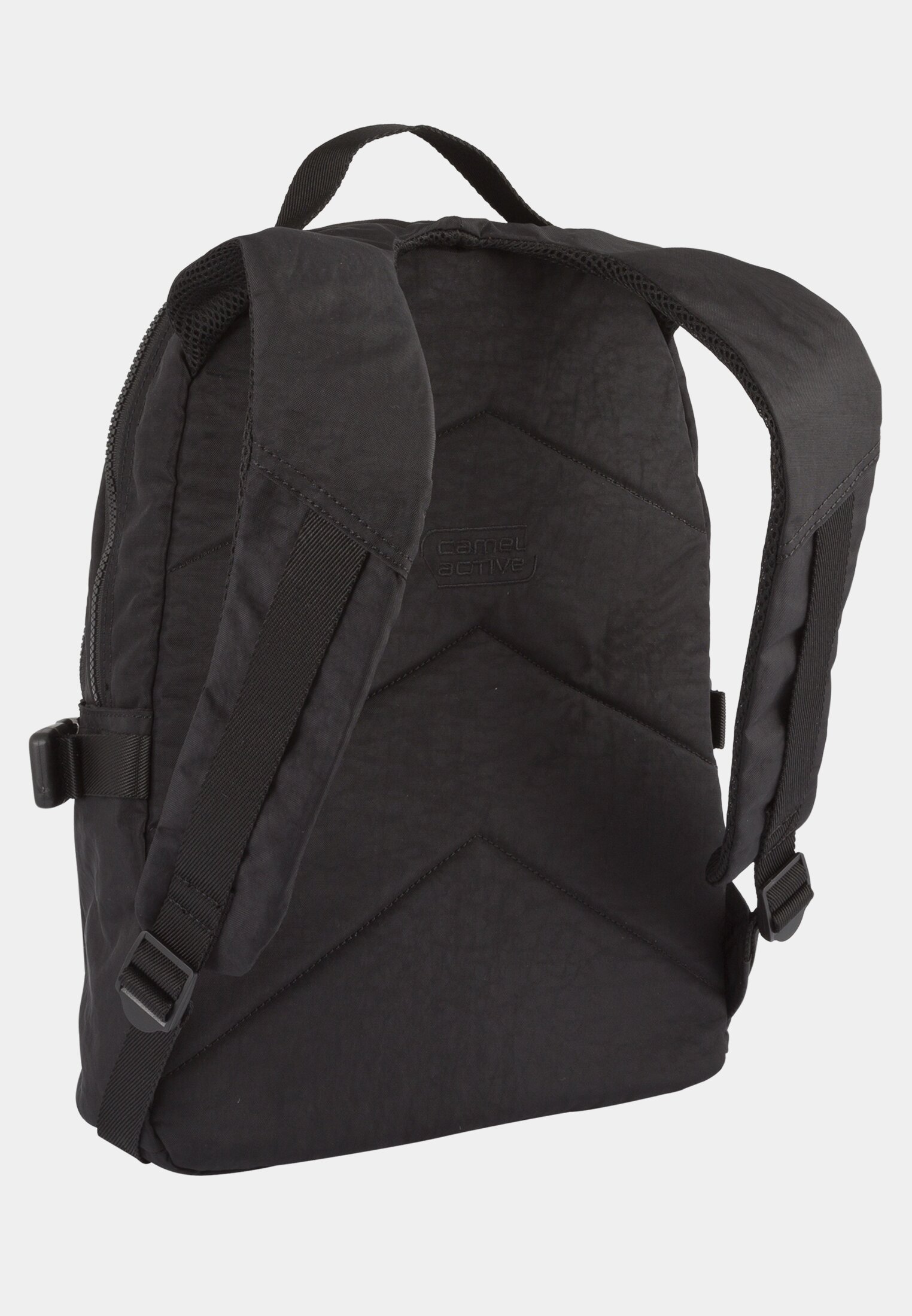 Herren JOURNEY Rucksack mit 2-Wege-Reißverschluss Schwarz frontal hinten