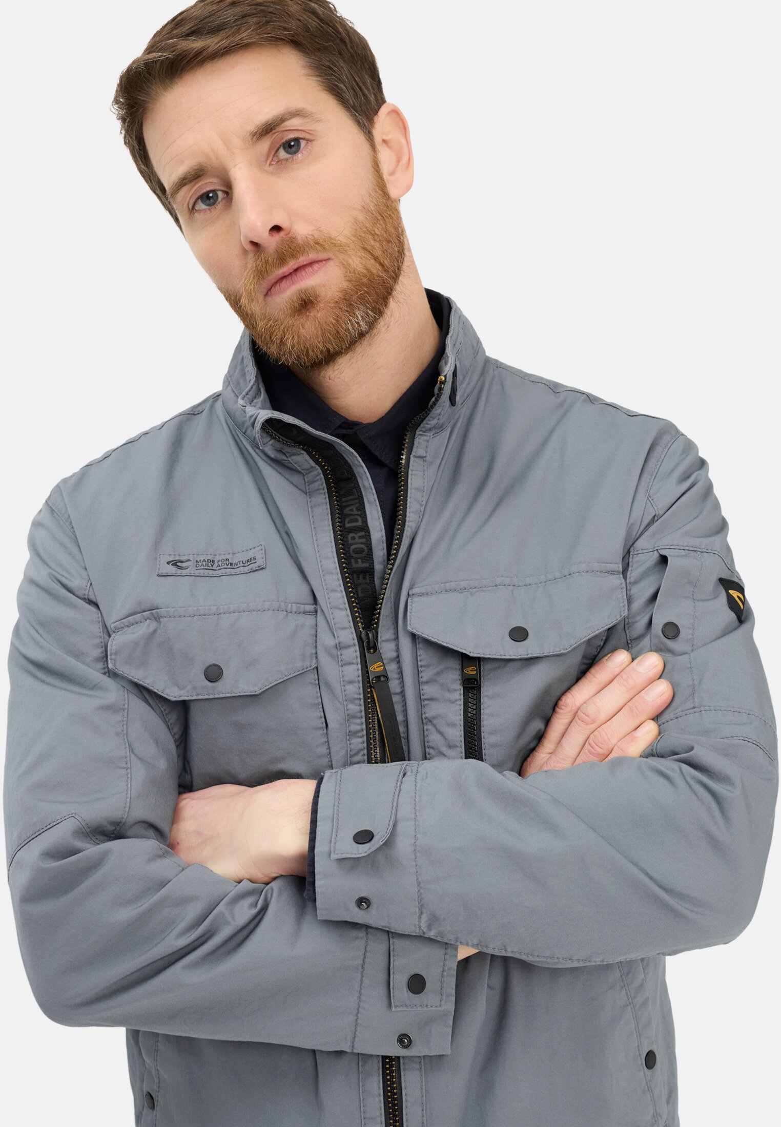 Heren Blouson met opstaande kraag Stormblauw gedragen emotional