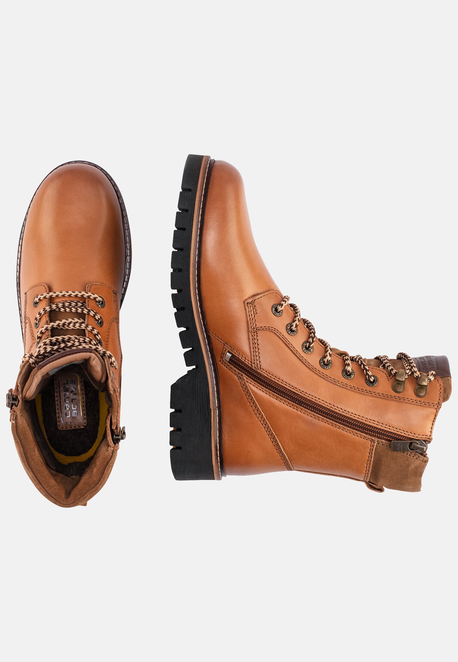 Women ISA Boot made of genuine leather Cognac