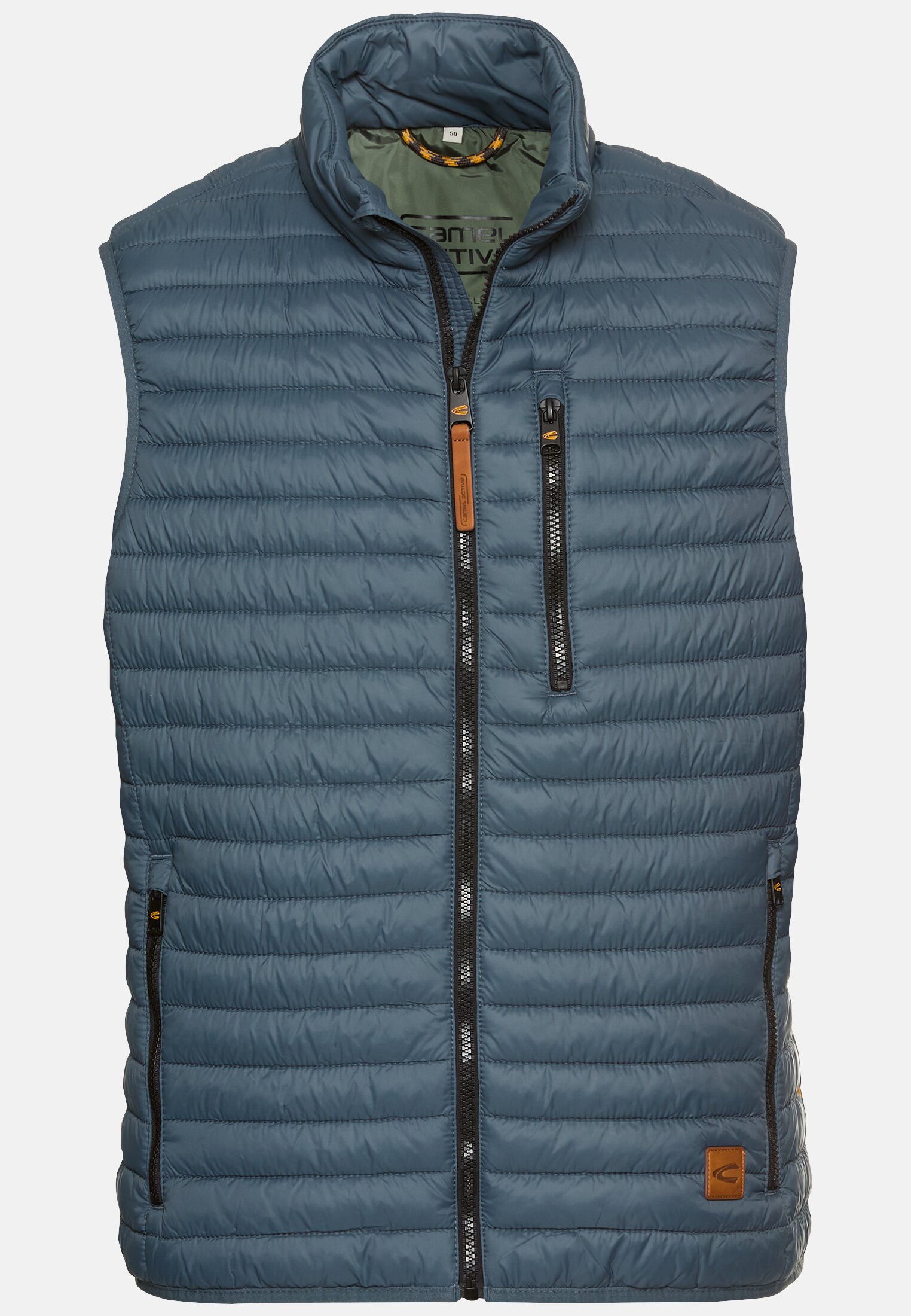 Men Quilted vest made from recycled polyamide Tinted Blue frontal front