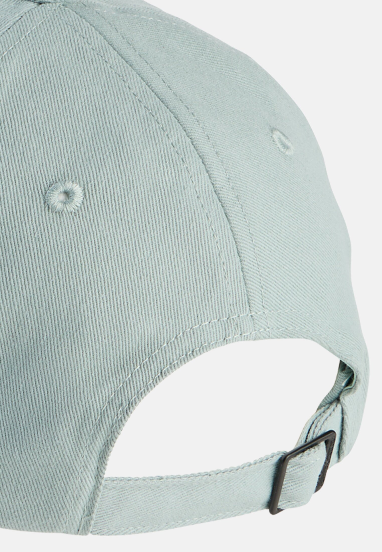 Vrouwen Cap van 100% katoen Jadeblauw achter dichtbij