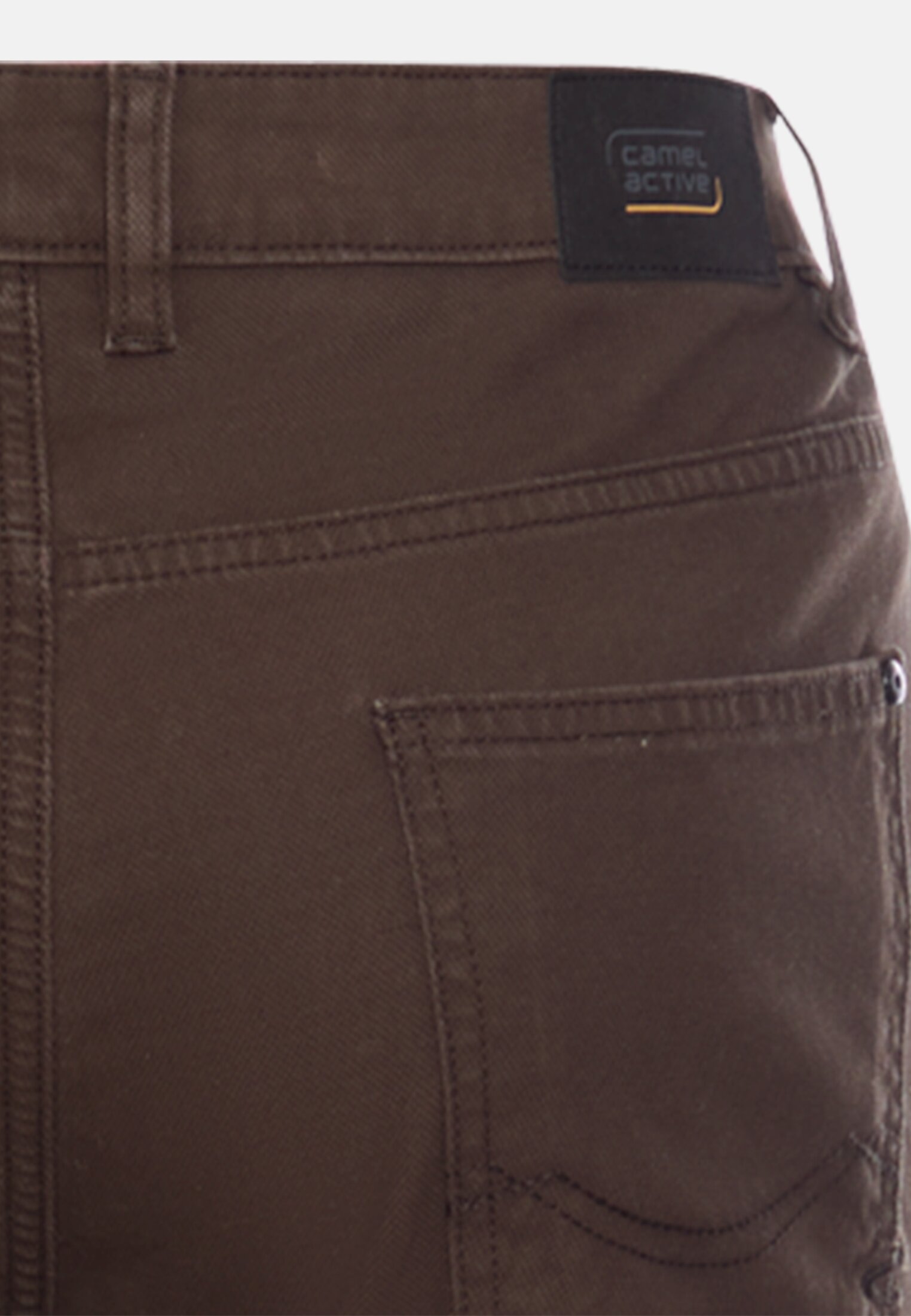Herren Relaxed Fit Hose mit wärmenden Futter Dunkelbraun hinten nah