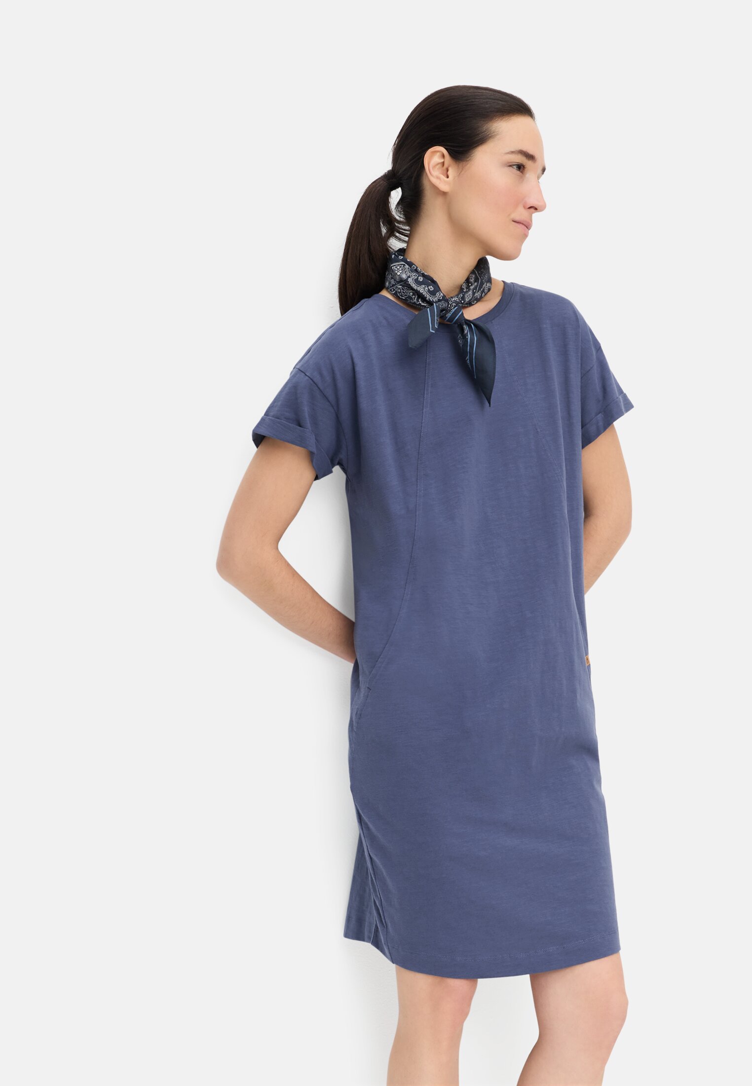 Women Dress made from pure cotton Ocean Blue worn emotional
